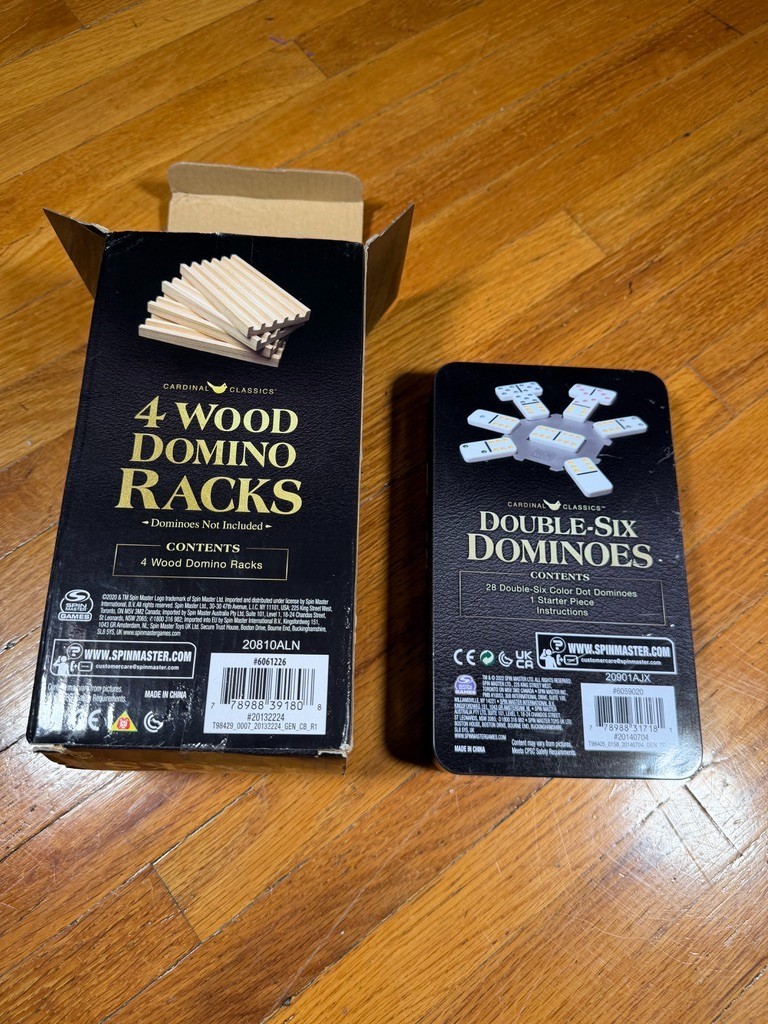 Cardinal Classics Domino Set With 4 Wood Domino Racks