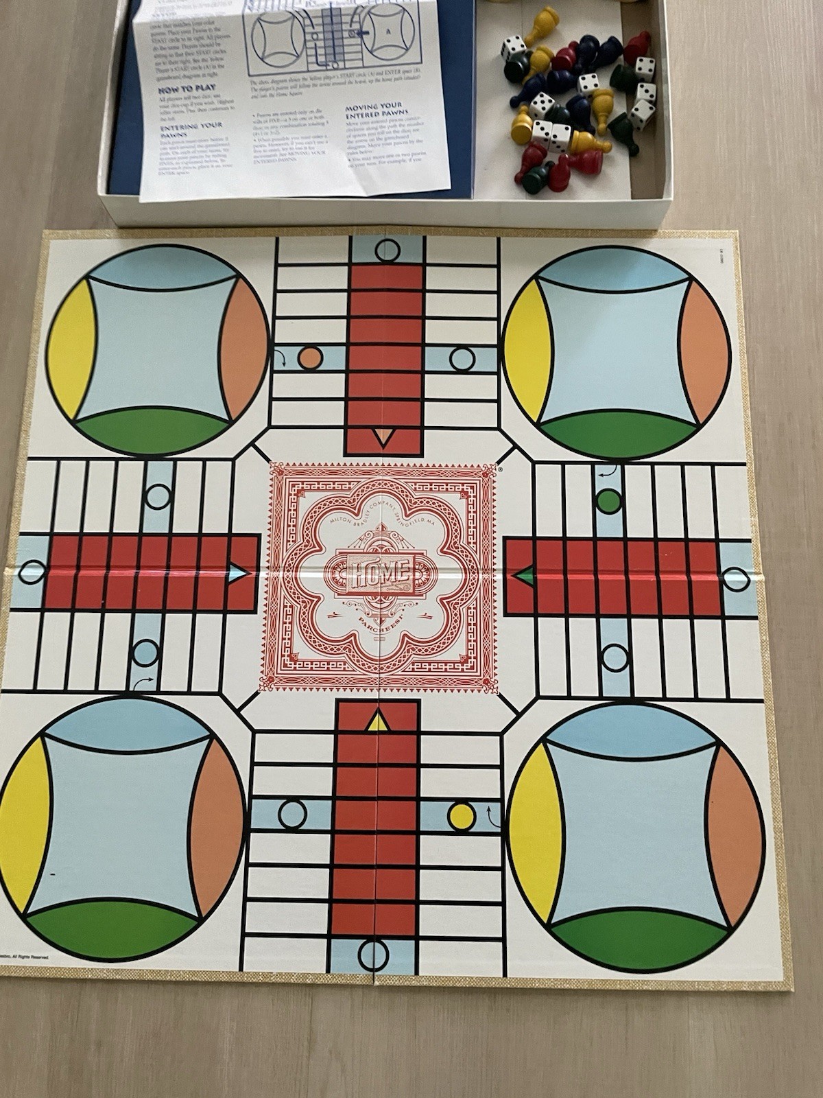 Milton Bradley 1999 Deluxe Parcheesi Board Game Complete In Box
