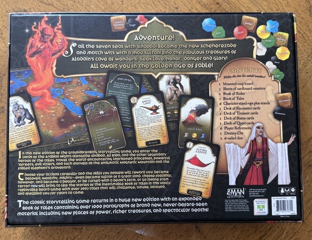 Z-Man Games Tales of the Arabian Nights Board Game 2009 Complete Set VGC+
