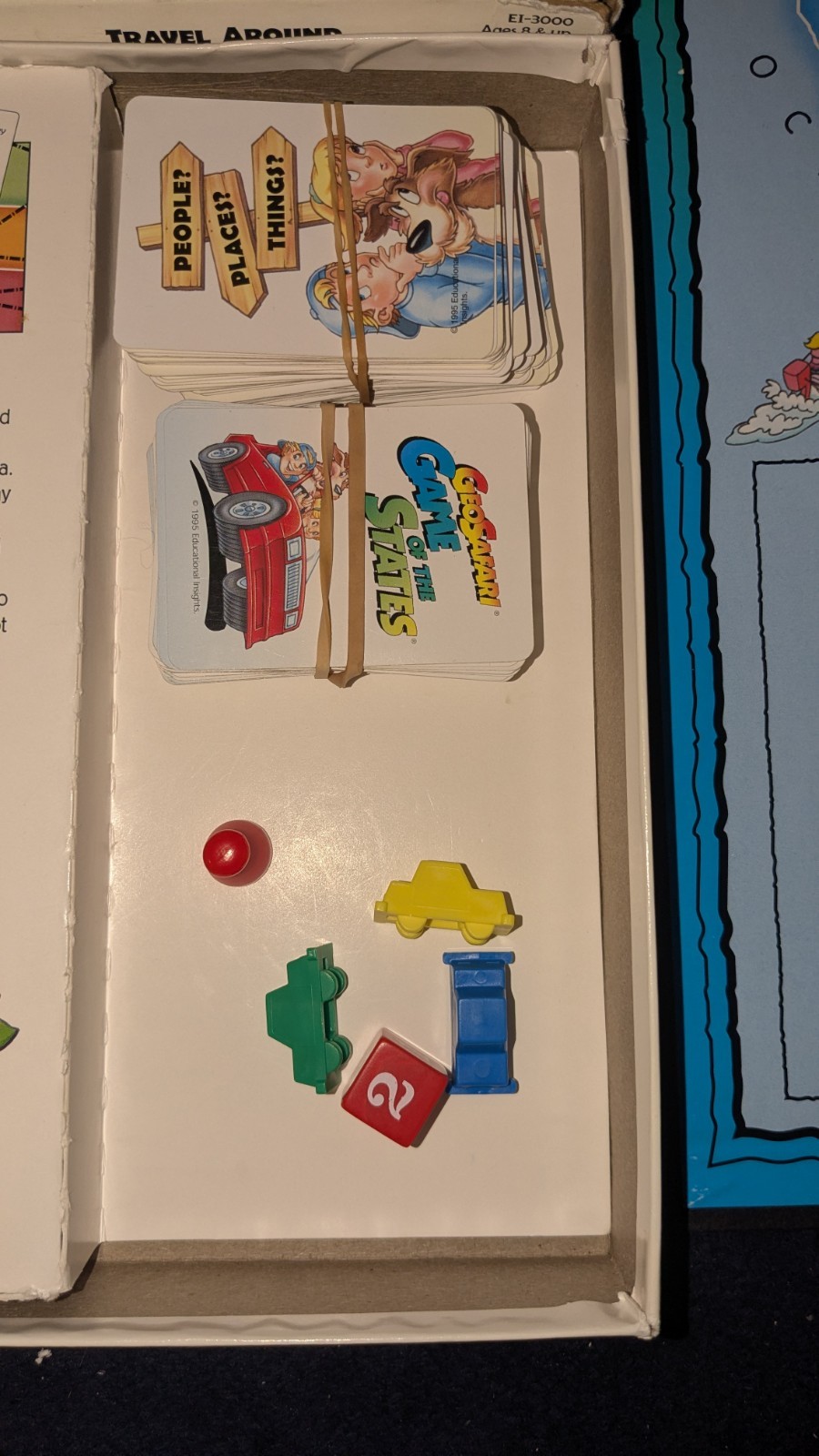 1999 EDUCATIONAL INSIGHTS GEOSAFARI GAME OF THE STATES Has All Pieces To Play