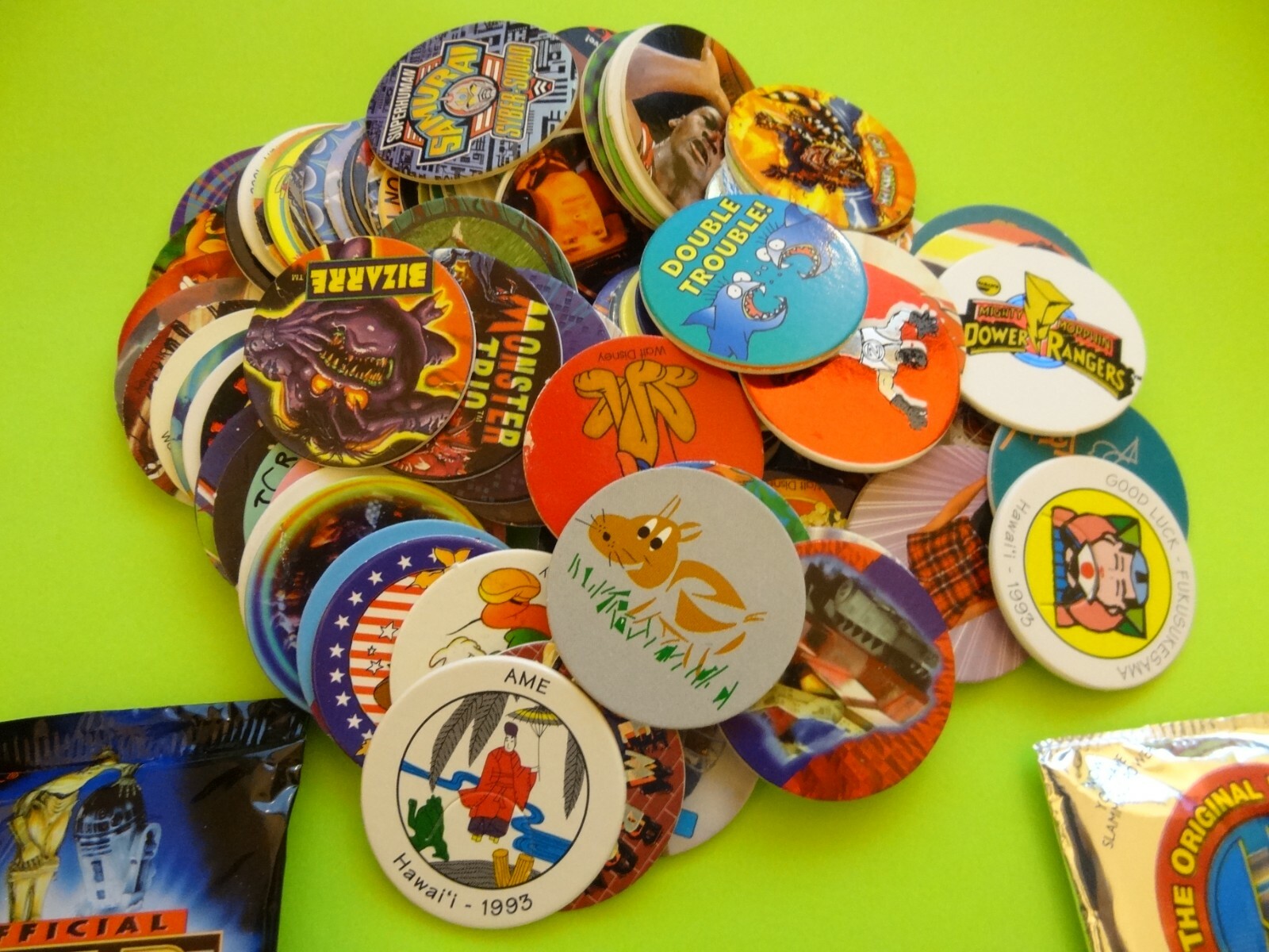 POGS * 100 Misc Variety * 3 Misc Slammers * One Star Wars Unopened Pack