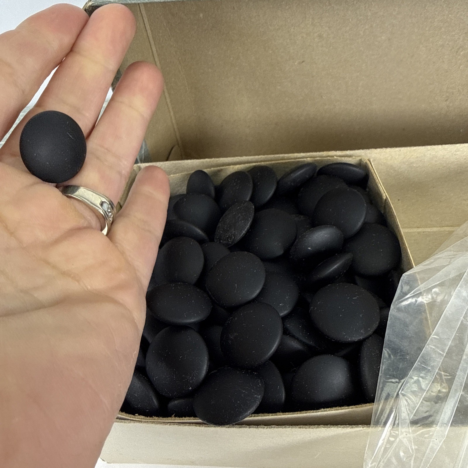 Vintage Japanese Game Go Stones Set – Black And White, Full Box