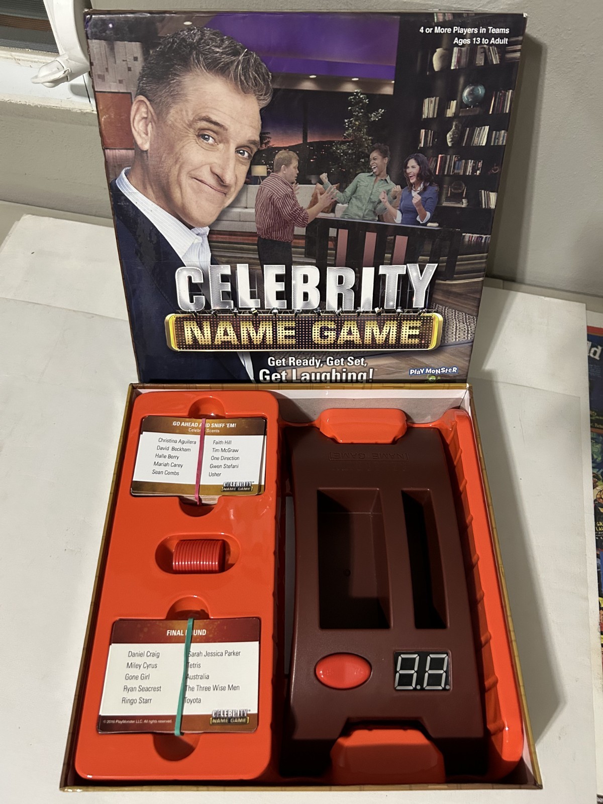 Celebrity Name Game Board Game Complete Used Craig Ferguson PlayMonster 2016
