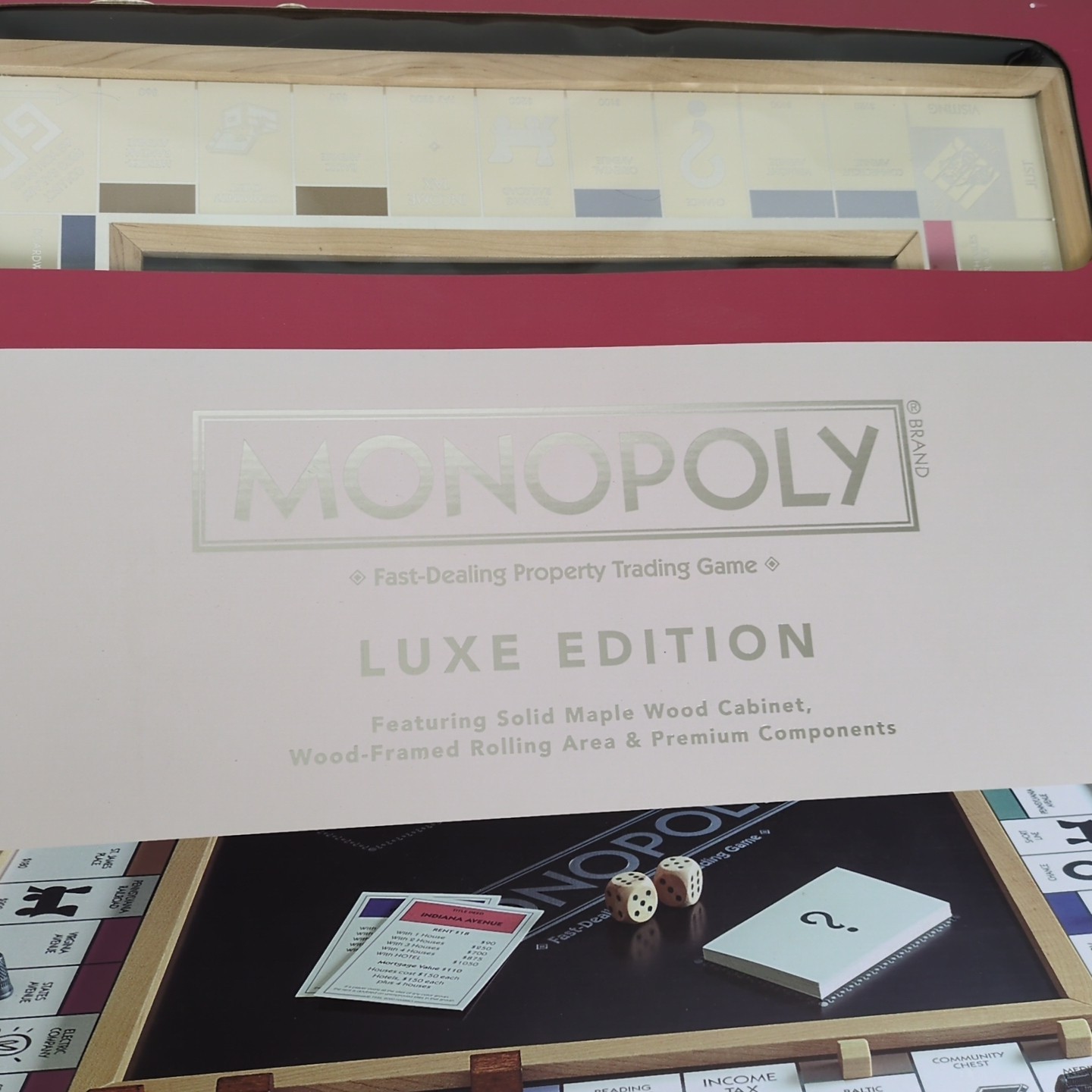 Monopoly Deluxe Edition with Luxury Wood Cabinet Maple Wood Gαme Company O/Box