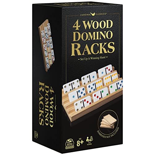 Wooden Domino Trays Set of 4 Wood Domino Racks Domino Holders for Domino Tiles