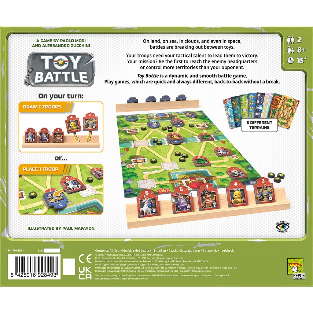 Toy Battle Board Game For 2 Players Repos TOY-EN01 Card Terrain Quick Play Duel