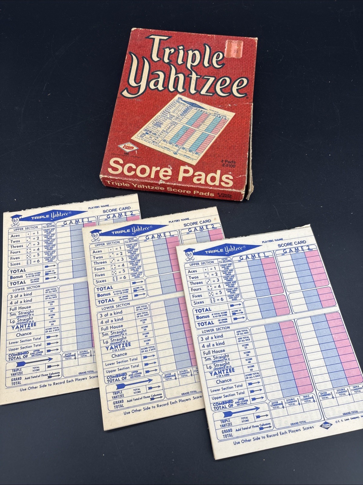 Vintage Yahtzee, Triple Yahtzee & Kismet Score Pads – 15 Pads Total