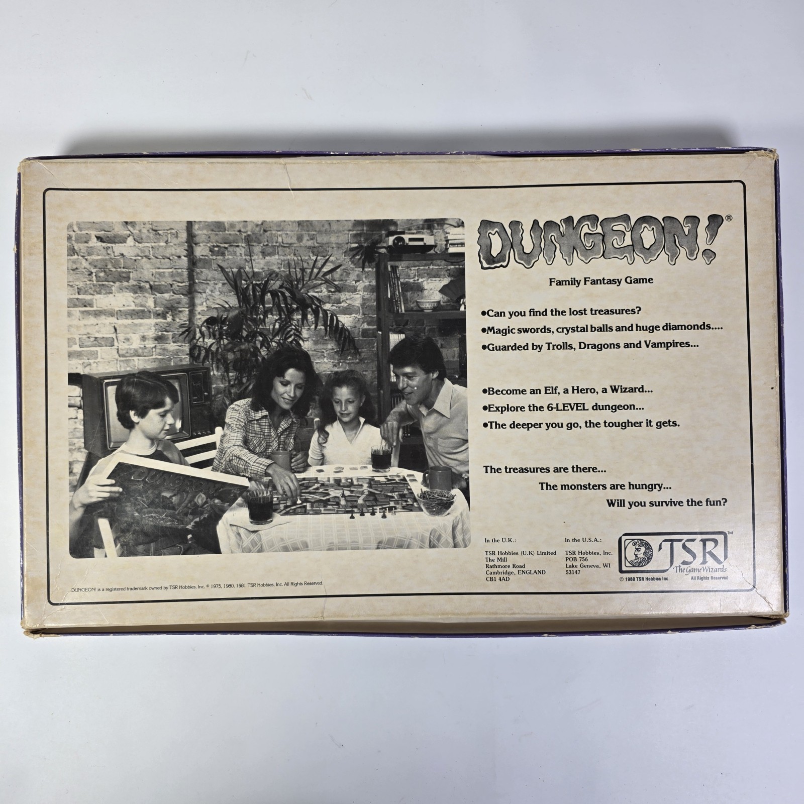 Vintage 1981 TSR Dungeon! Fantasy Board Game Near Complete – READ