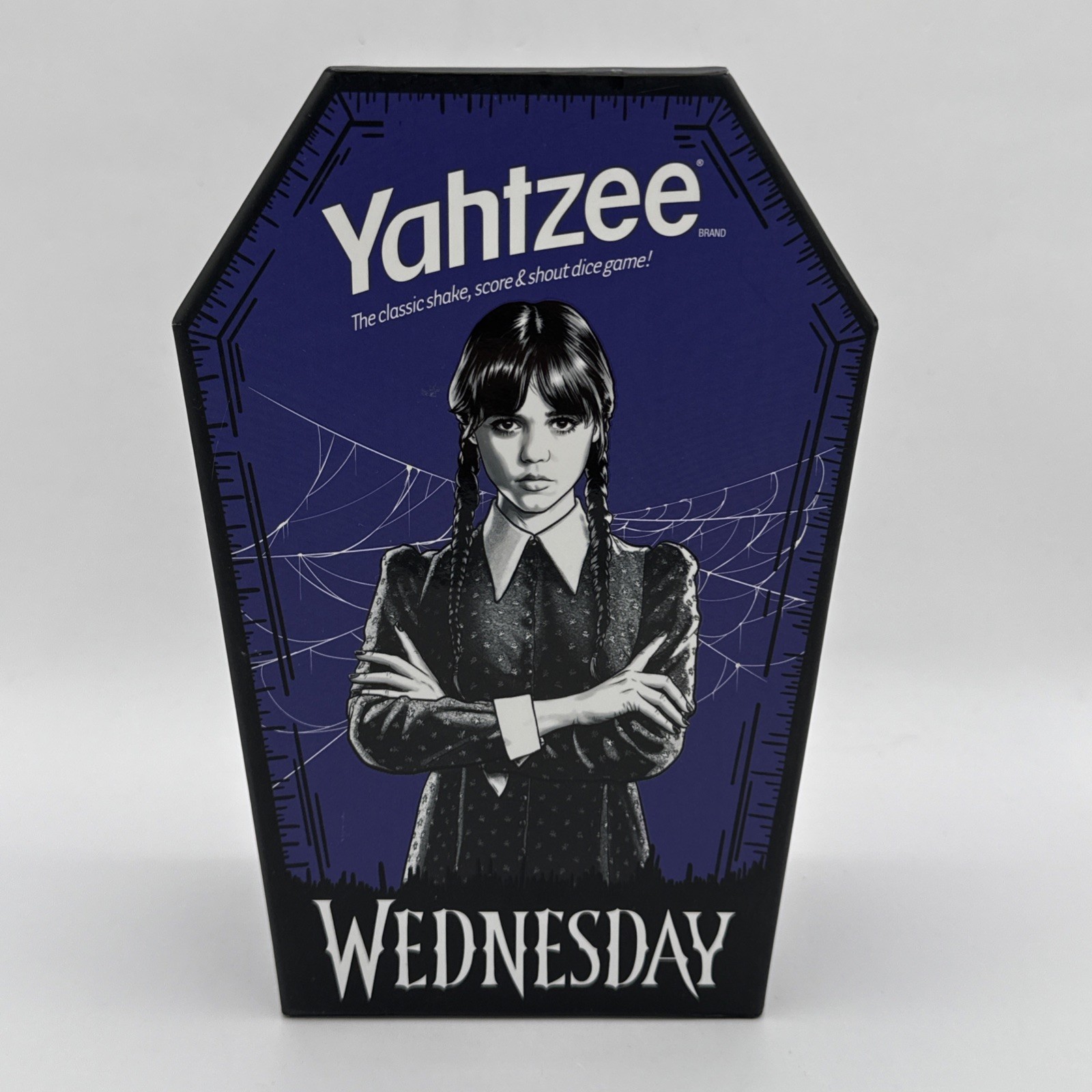Yahtzee: Wednesday – 5 Custom Wednesday Dice Collectors Edition Wednesday Addams
