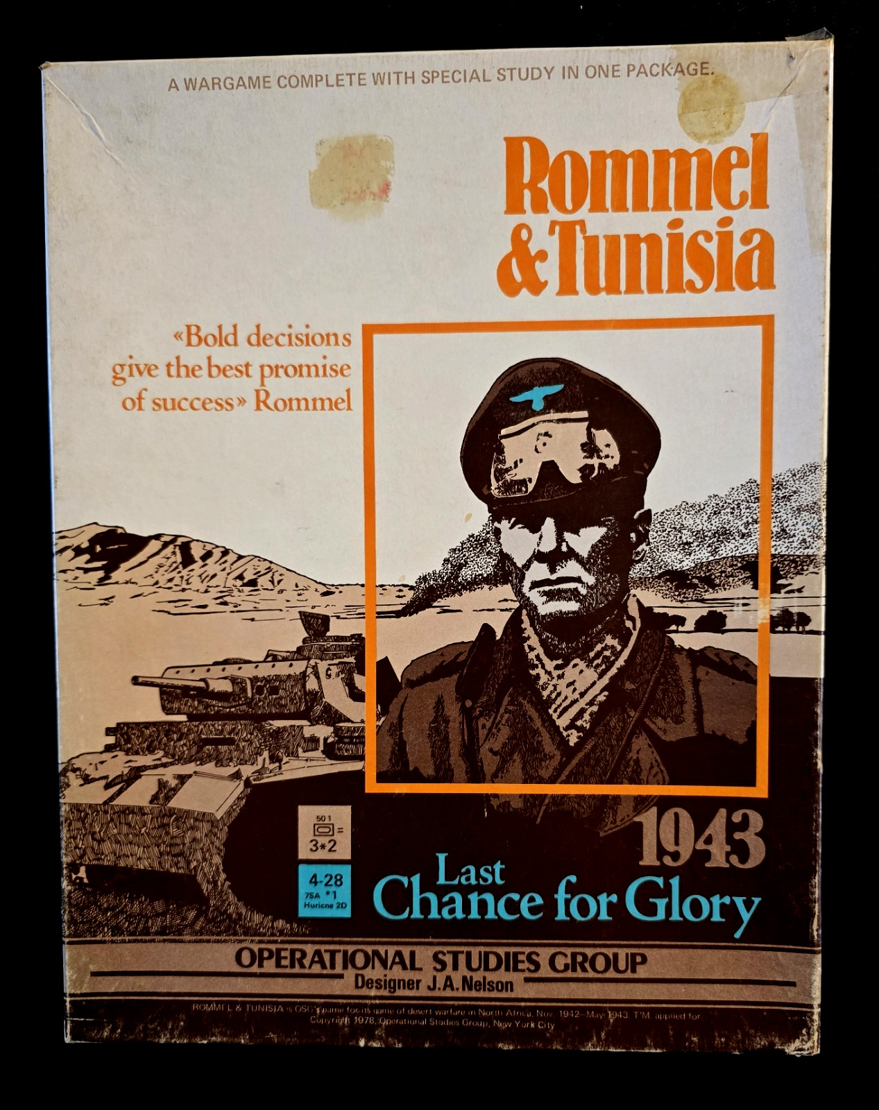 “ROMMEL & TUNISIA” WAR GAME – OSG – PART PUN (21/600), COMPLETE + ERRATA