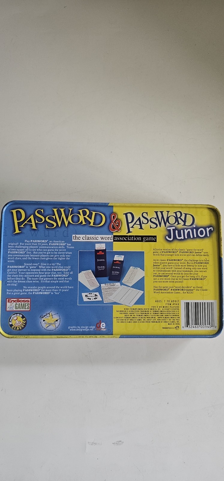 Password & Junior Combo Tin Board Game Kids Toy Word Association Endless Games