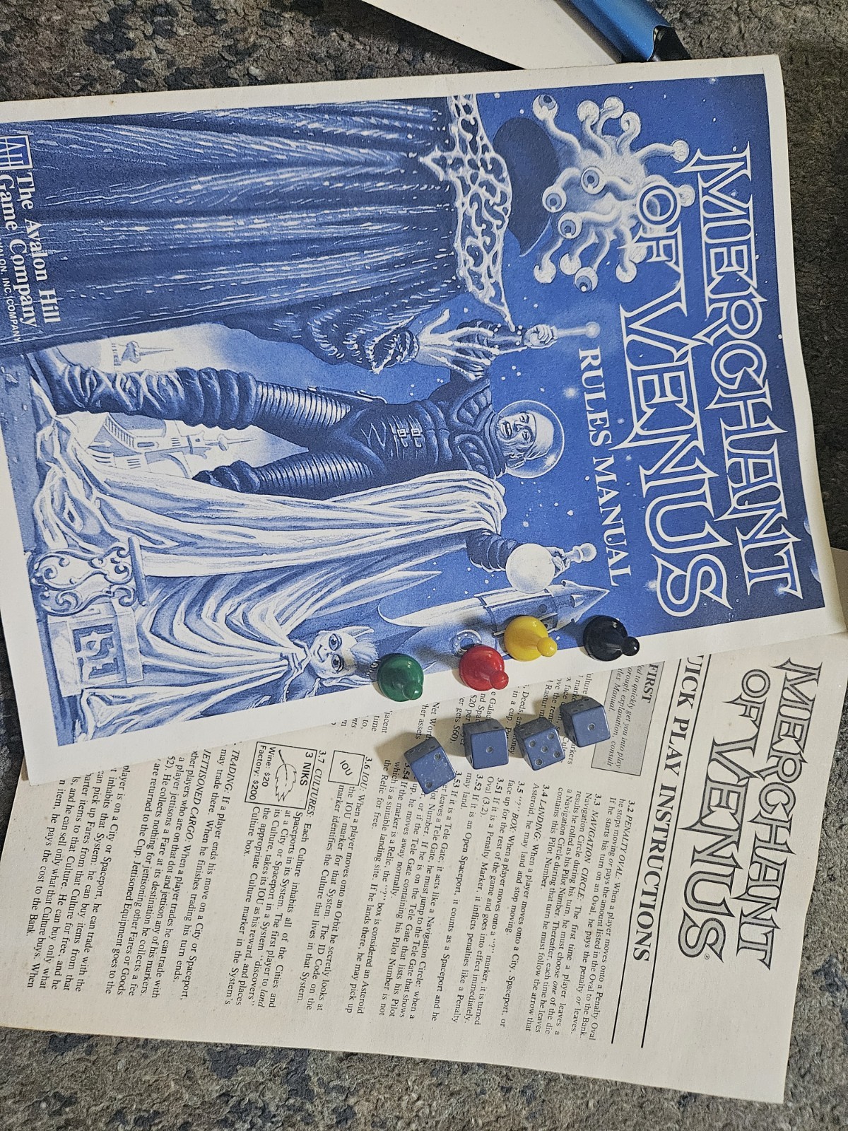 Vintage Merchant of Venus Board Game 1988 Avalon Hill 100% COMPLETE Space Tradin