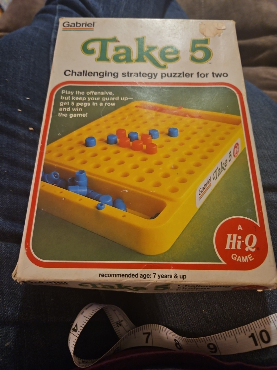 Vintage Take 5 Board Game W/ Box 1977 Gabriel Hi-Q 77452-400-B Strategy Puzzler