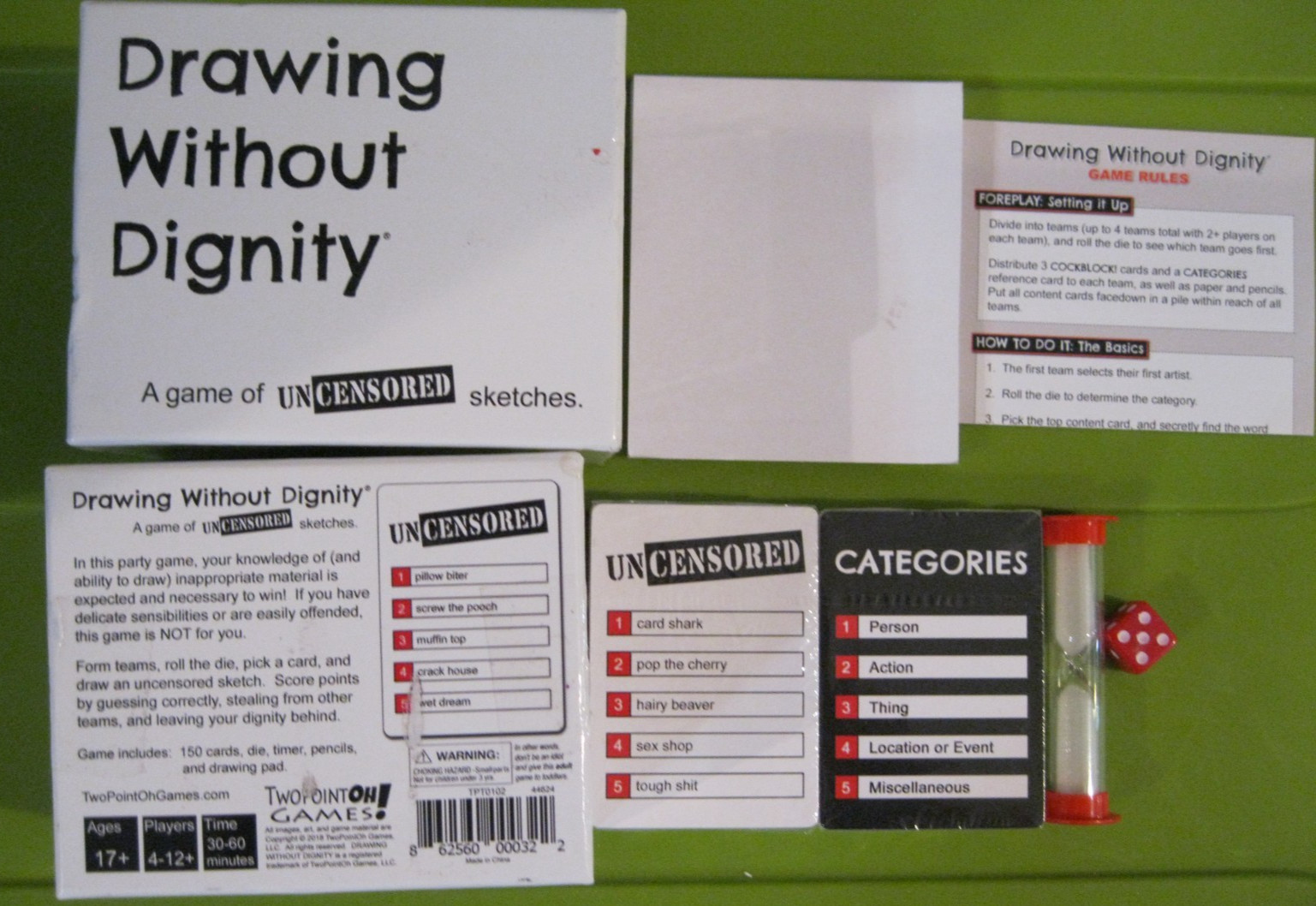 DRAWING WITHOUT DIGNITY GAME UNCENSORED SKETCHES ADULT PARTY GAME SEALED CARDS