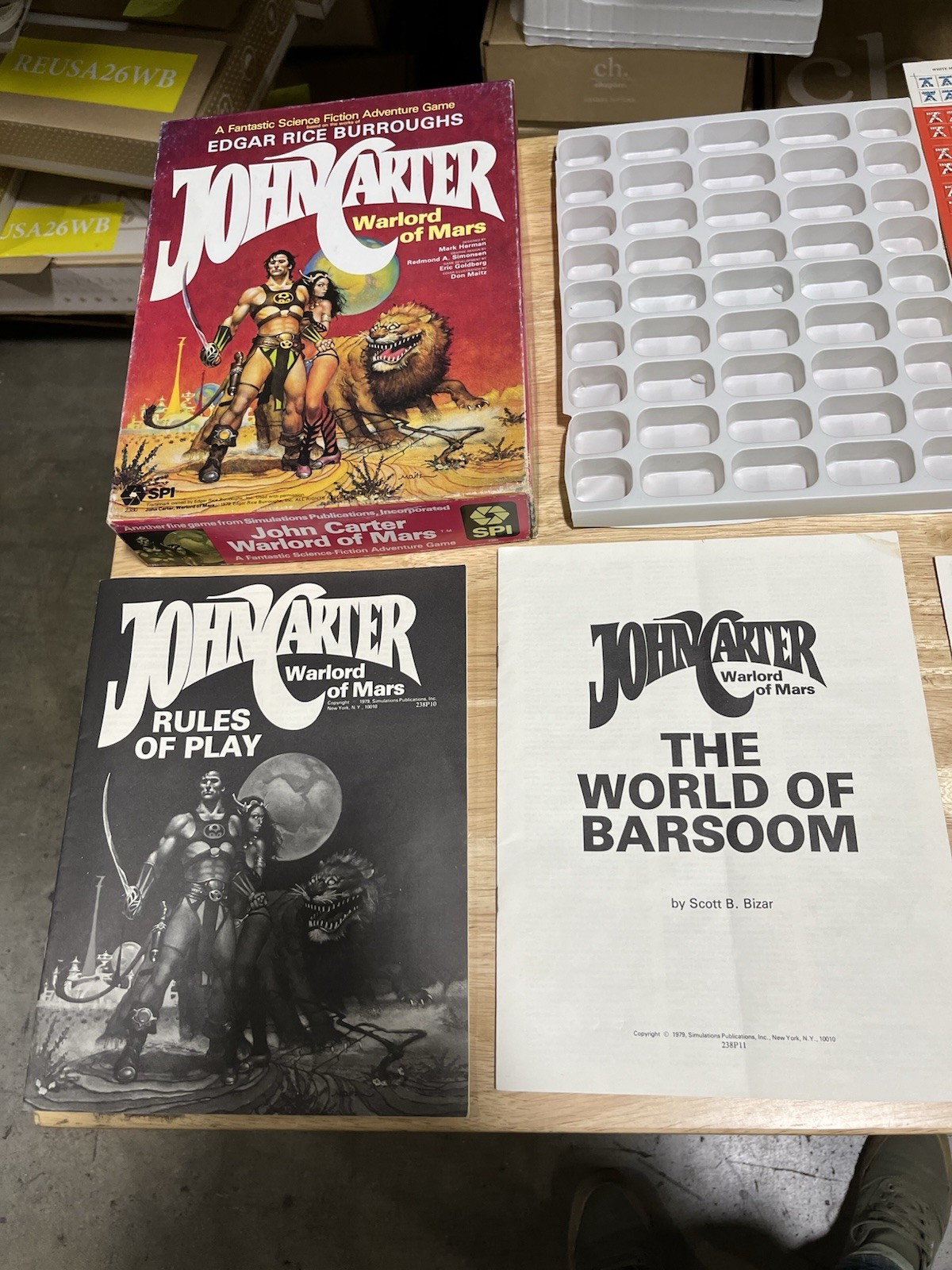 JOHN CARTER: WARLORD OF MARS Board Game. 1979, SPI Unpunched counters/complete.
