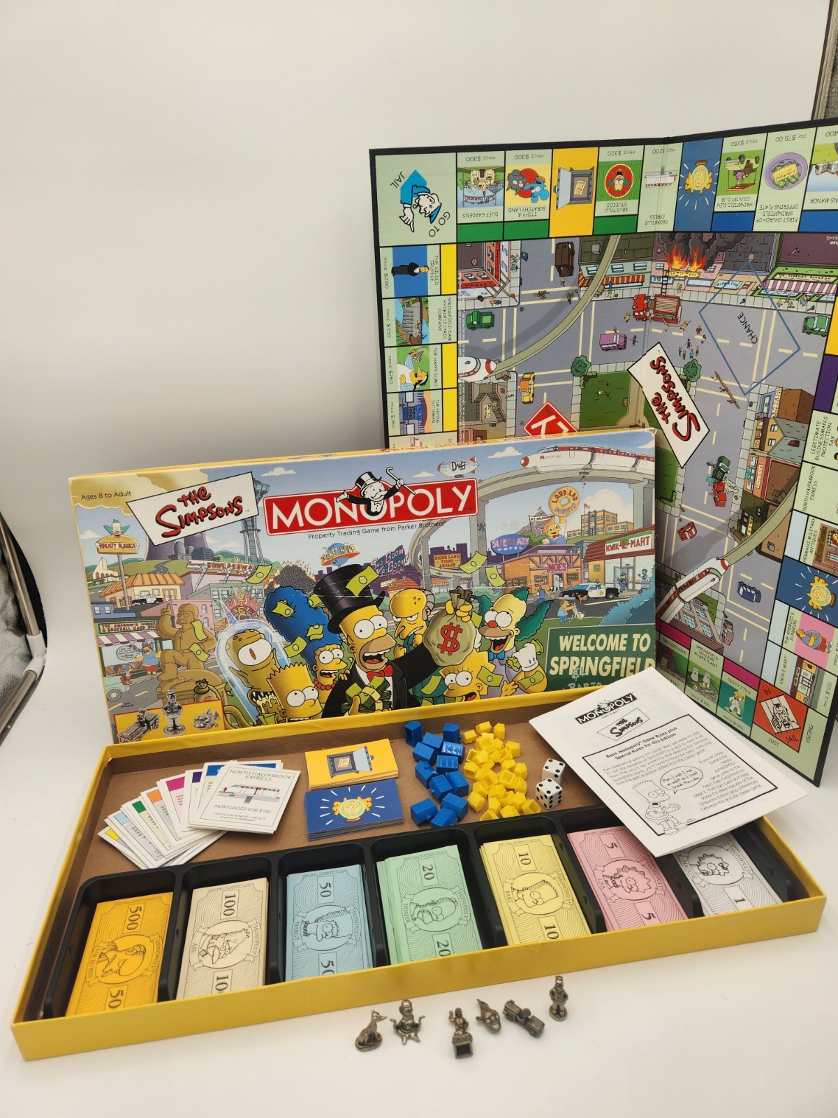 The SIMPSONS Monopoly “Welcome To Springfield” Board Game 2001 100% Complete