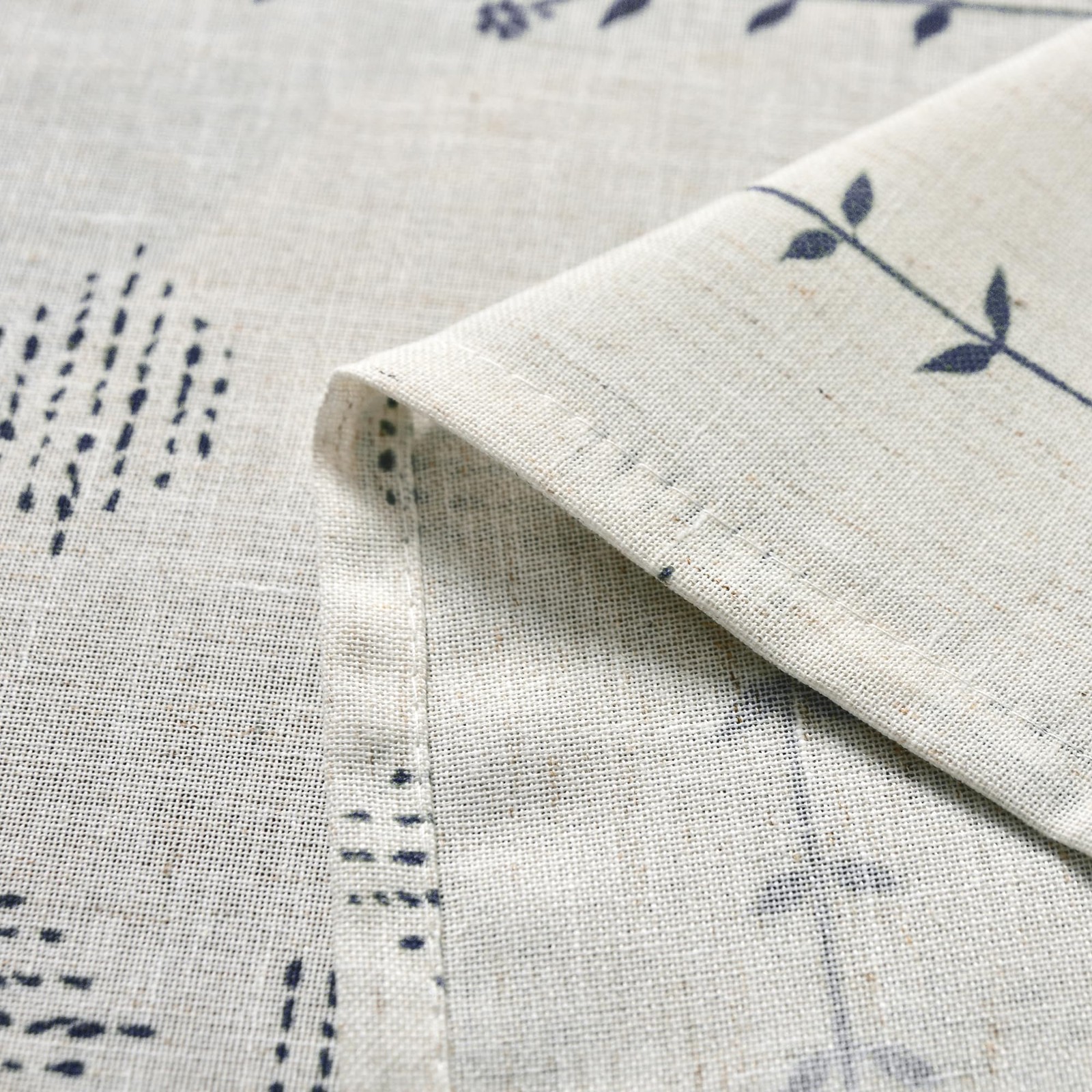 Lino Rosa French Country Curtains for 24″W x 30″L (Pack of 2), Navy