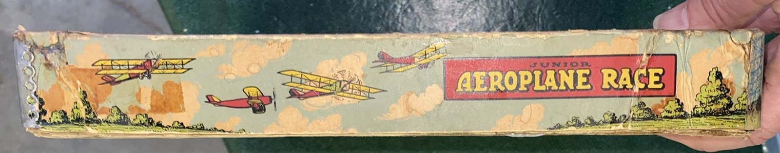 Antique Wolverine Round the World fliers metal lithographed board game in box!