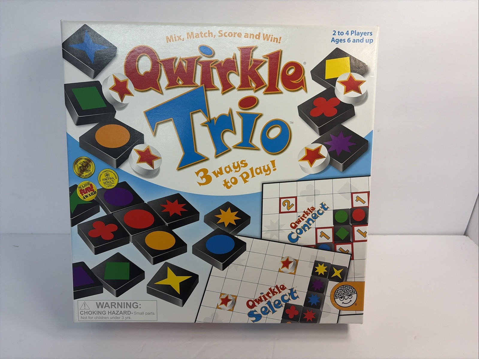 Qwirkle Trio 3 in 1 Game COMPLETE MindWare 2013 Tiles Strategy Select Connect