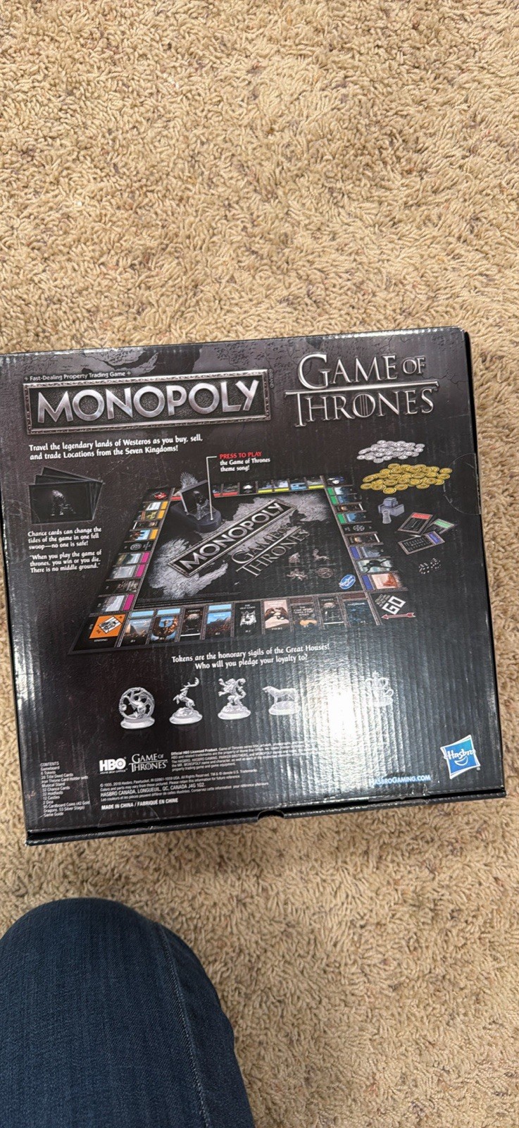 Hasbro Monopoly Game of Thrones Electronic Board Game 2-6 Players 17+ E3279