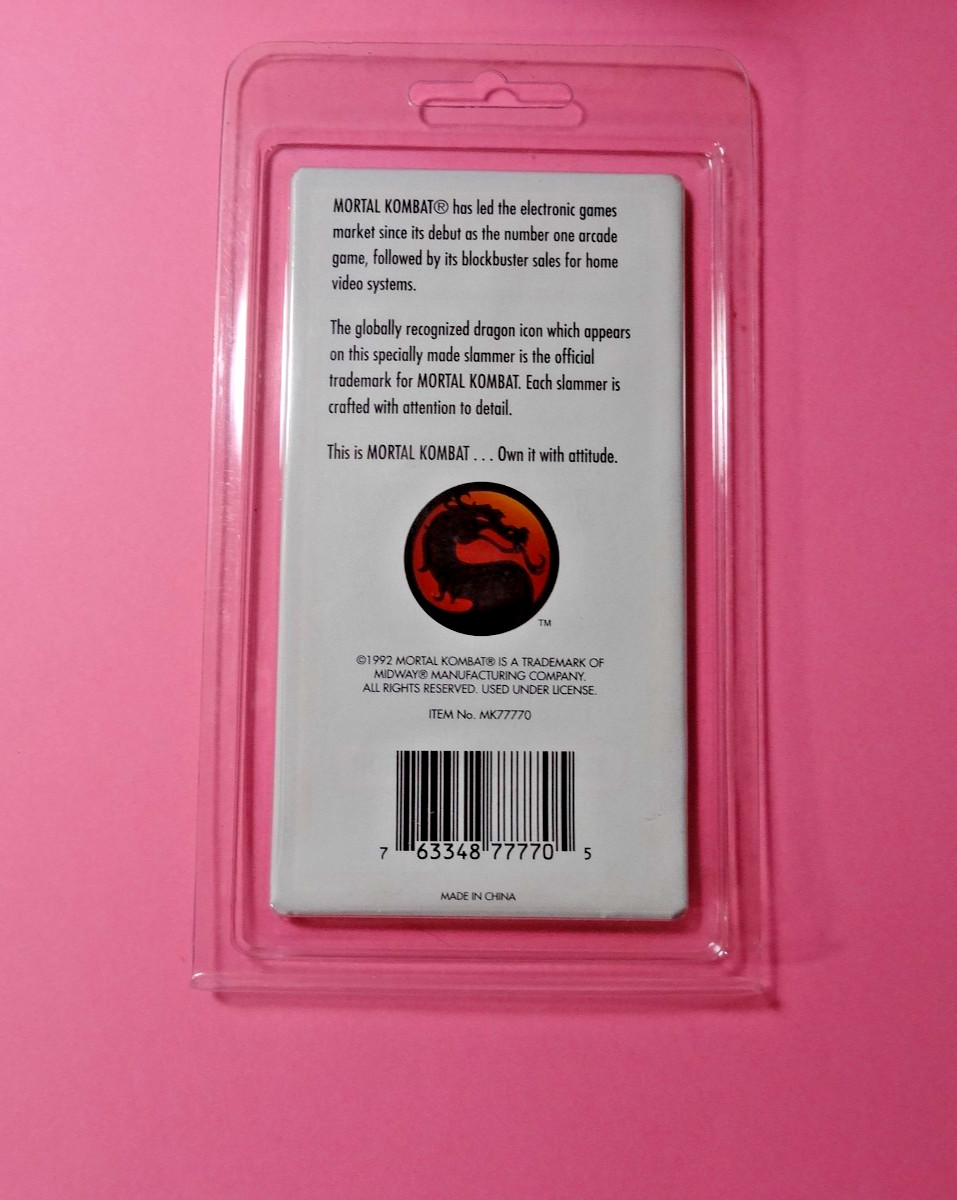 Pogs * 1990s * MORTAL KOMBAT * 18K Gold Plated Metal Slammer * FREE SHIPPING *