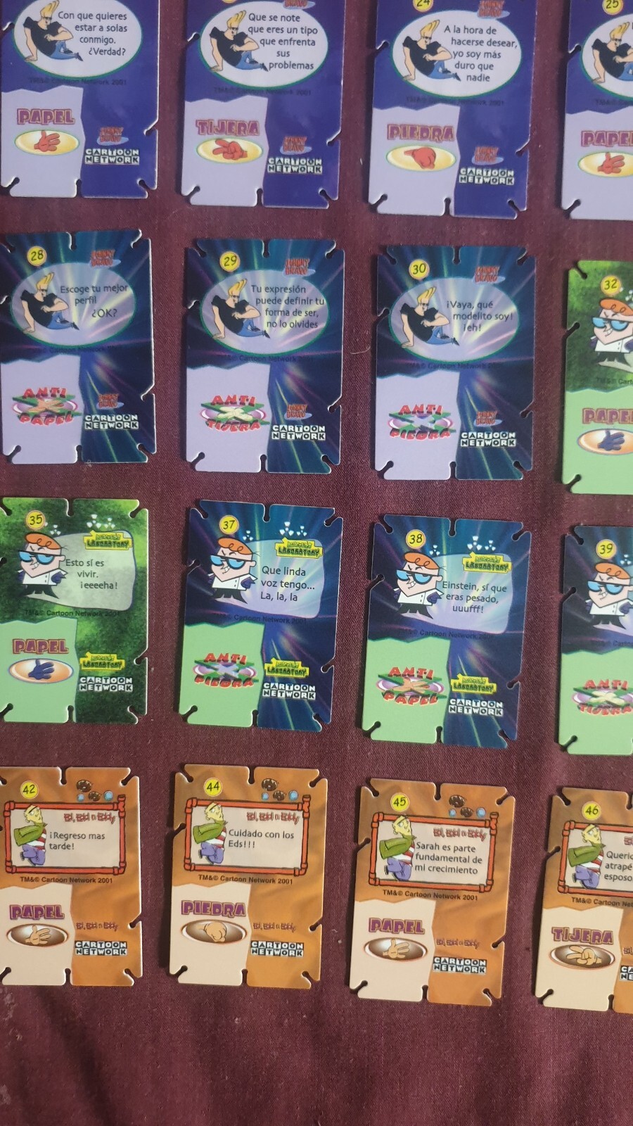 Cartoon Network Kuas Tazos Maxi Builder Cards – 36 DIifferent Cards *EXCELLENT*