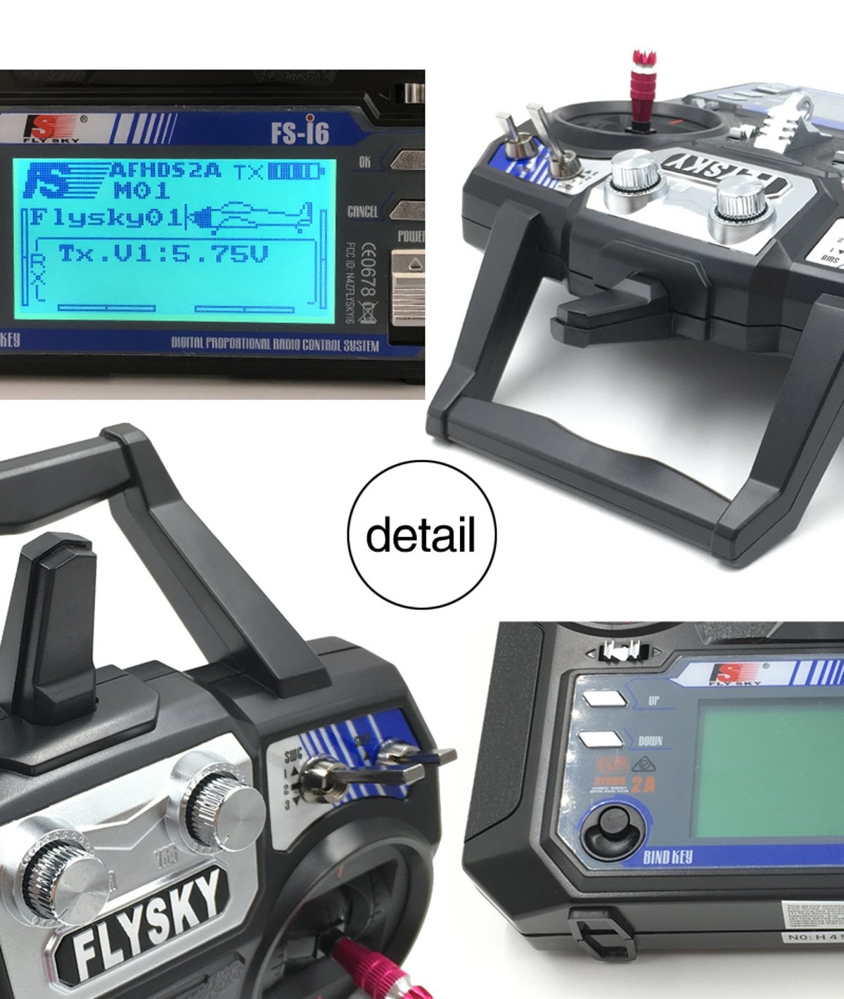 RC Transmitter 6CH 2.4GHz FLYSKY FS-i6 w FS-iA6 Receiver Mode_2