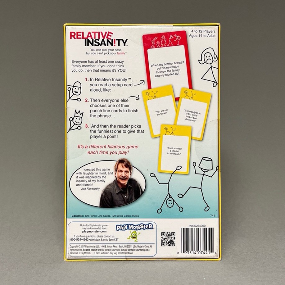 RELATIVE INSANITY Family Party Game SEALED Created by Jeff Foxworthy PLAYMONSTER