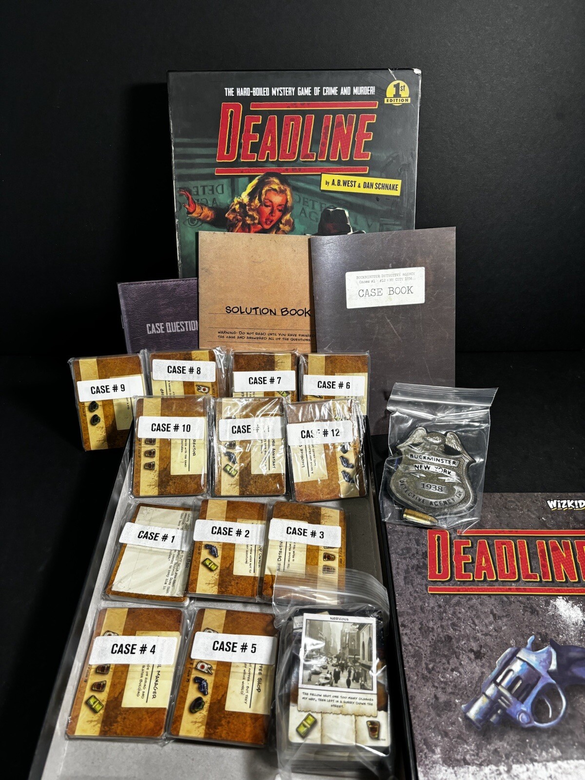 Deadline Board Game by Wizkids – NECA – MURDER MYSTERY! RARE 100% Complete