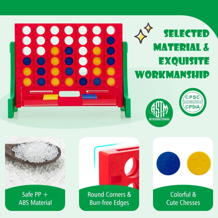 Jumbo 4-to-Score Connect Game Set – Giant Connect Four on Wall or Table with Bag