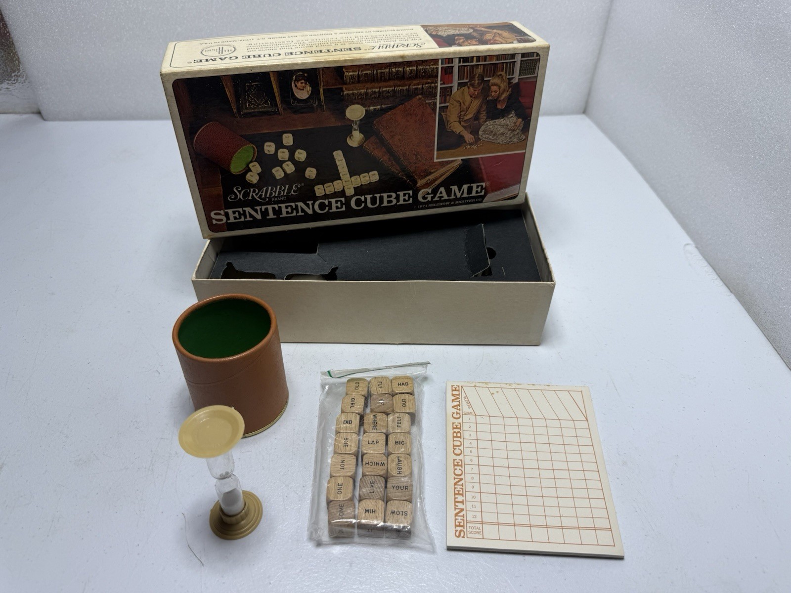 Vintage Scrabble Sentence Cube Game 1971 Selchow & Righter Excellent Condition!