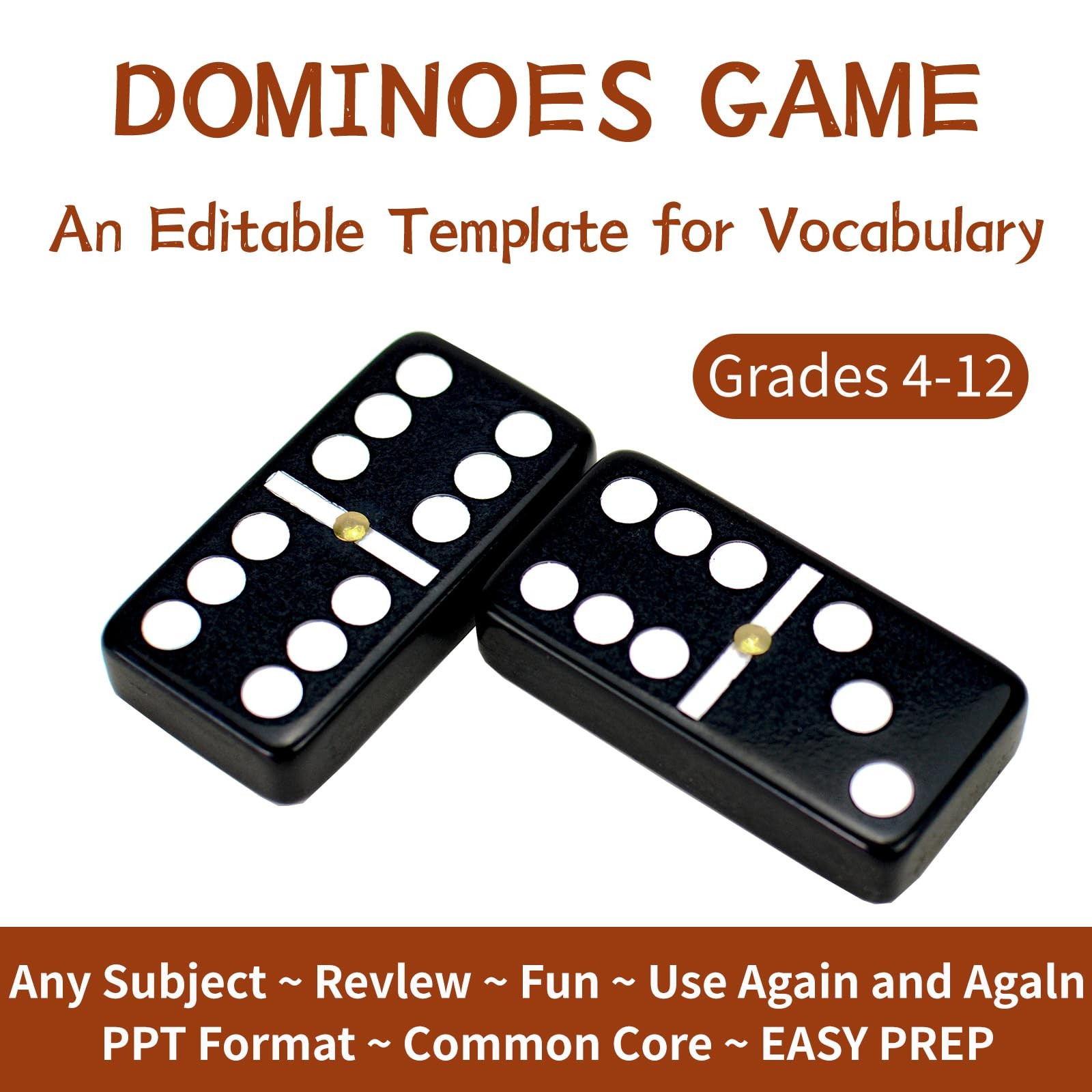 Dominoes Set Double 6 – Classic Black Domino’s Game Set for Adults and Kids I…
