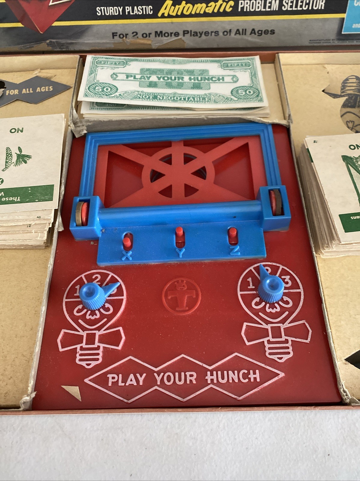 PLAY YOUR HUNCH Board Game by Transogram Based on TV Game Show 1950s Family Game