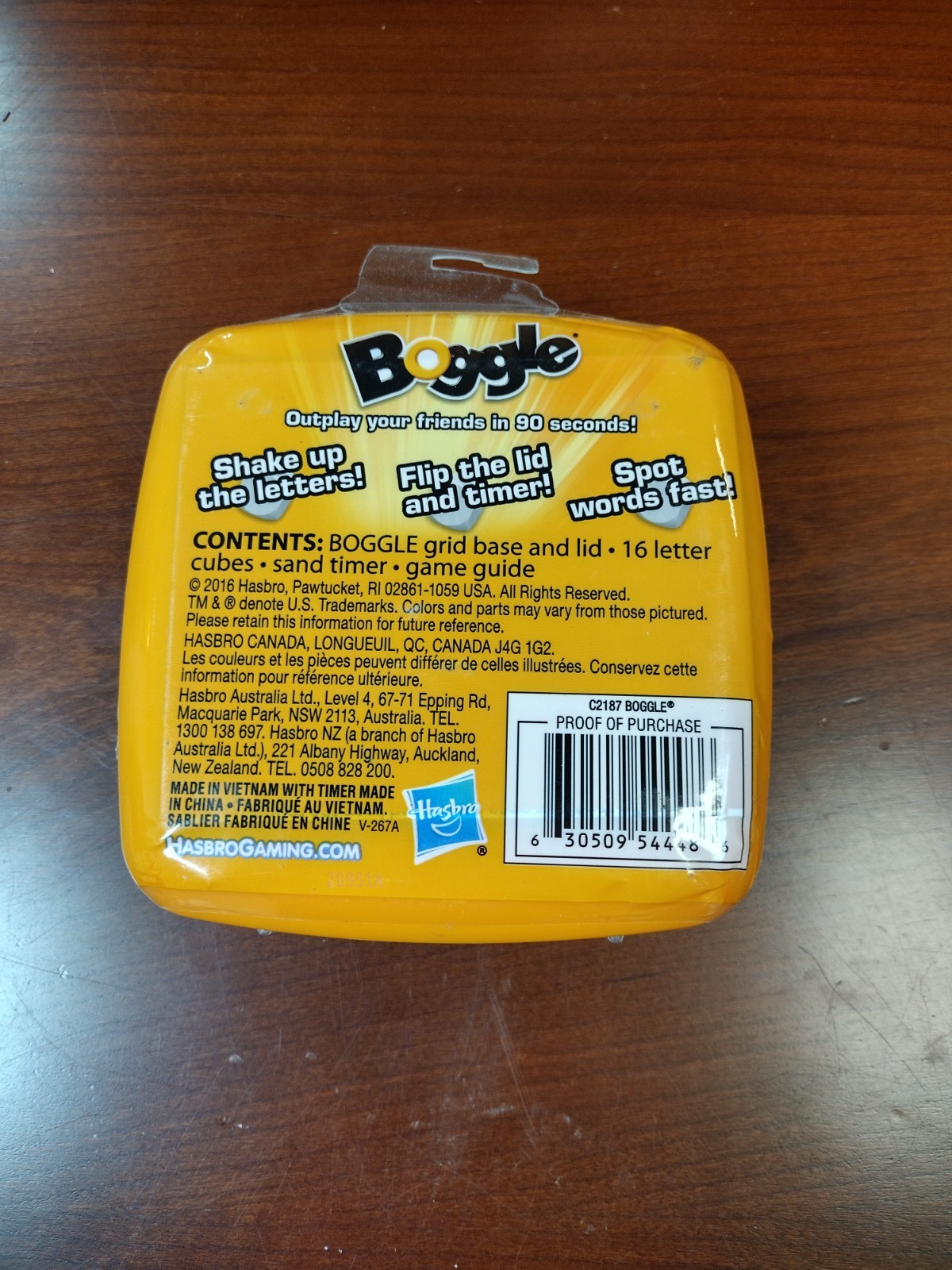 NEW SEALED Hasbro Boggle Travel Game C2187 Compact Word Game 2016