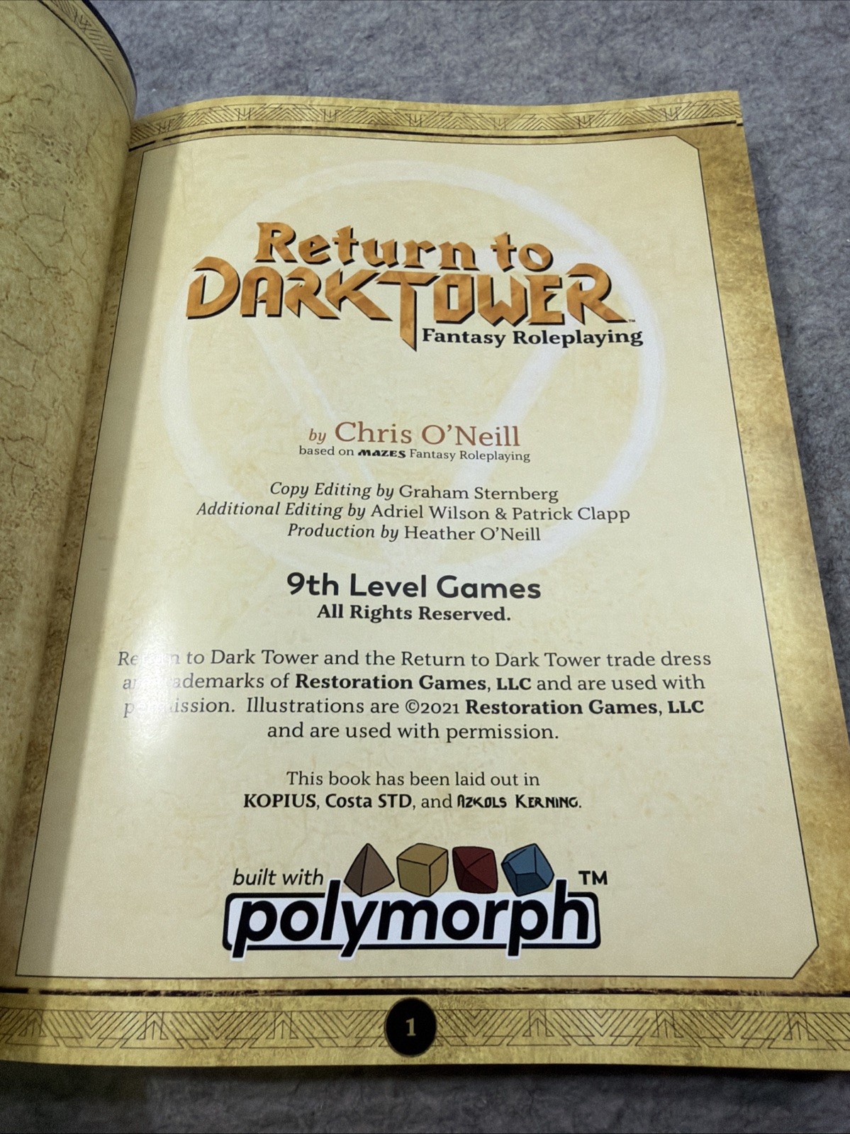 Return to Dark Tower Fantasy Roleplaying Hardcover Book – READ DESCRIPTION