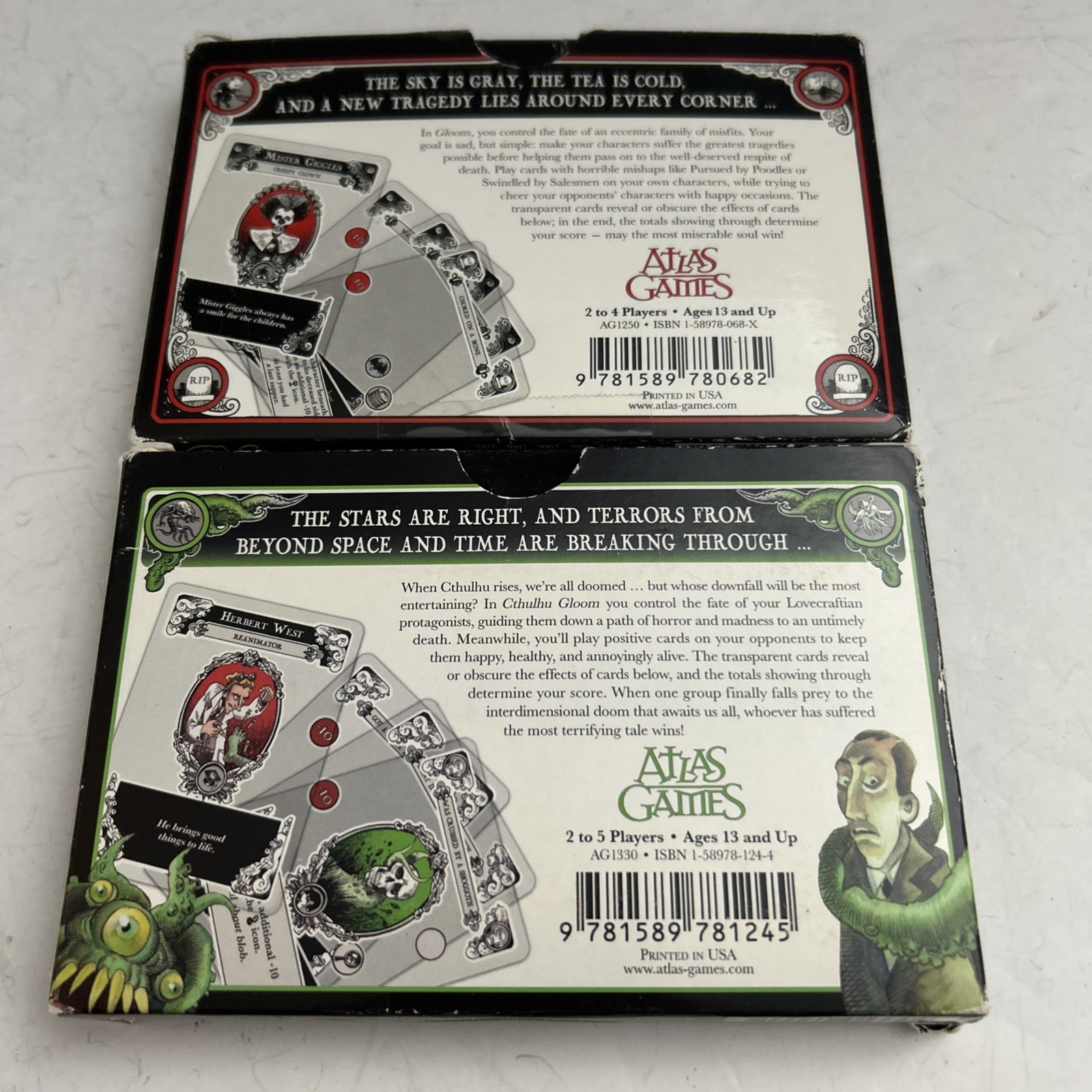 Gloom And Cthulhu Gloom Card Game Atlas Games Keith Baker Used Very Good