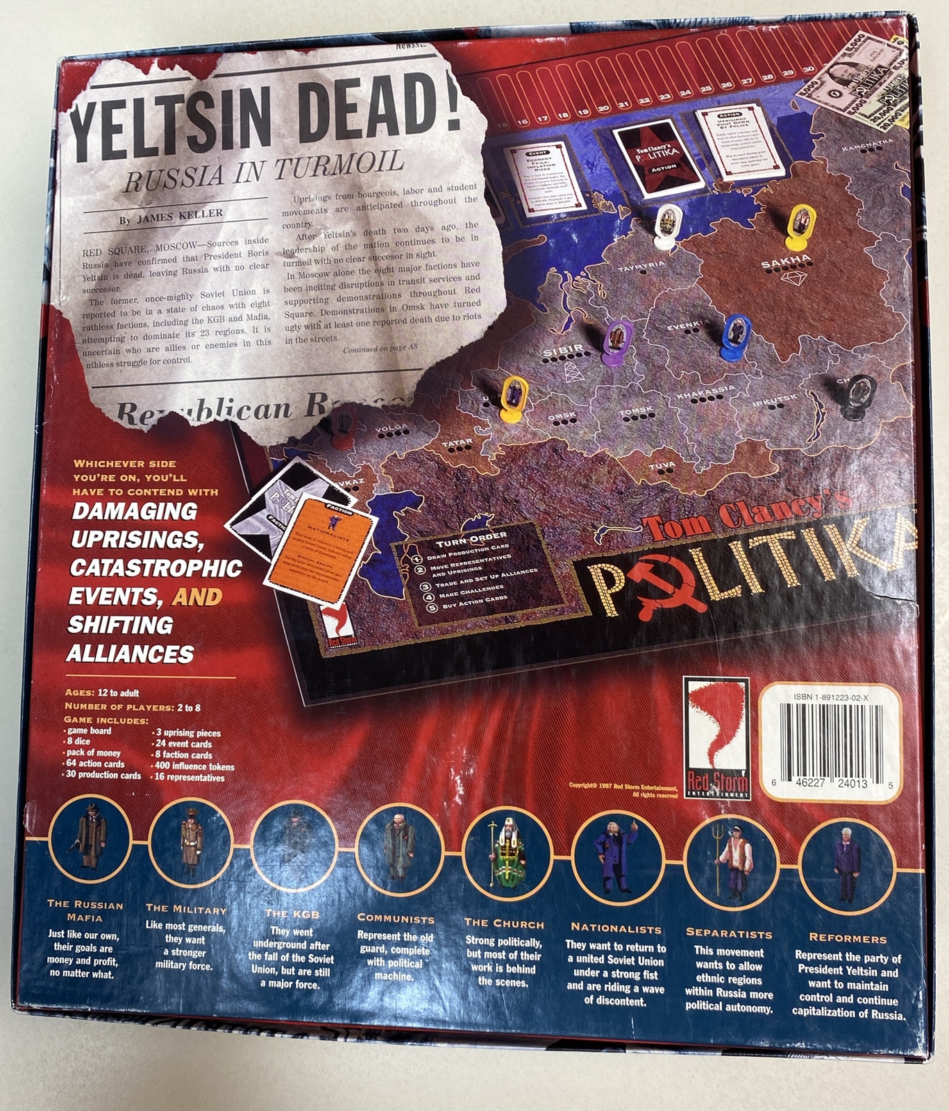Tom Clancy Politika Board Game 1997 USSR Red Storm Entertainment Opened But New