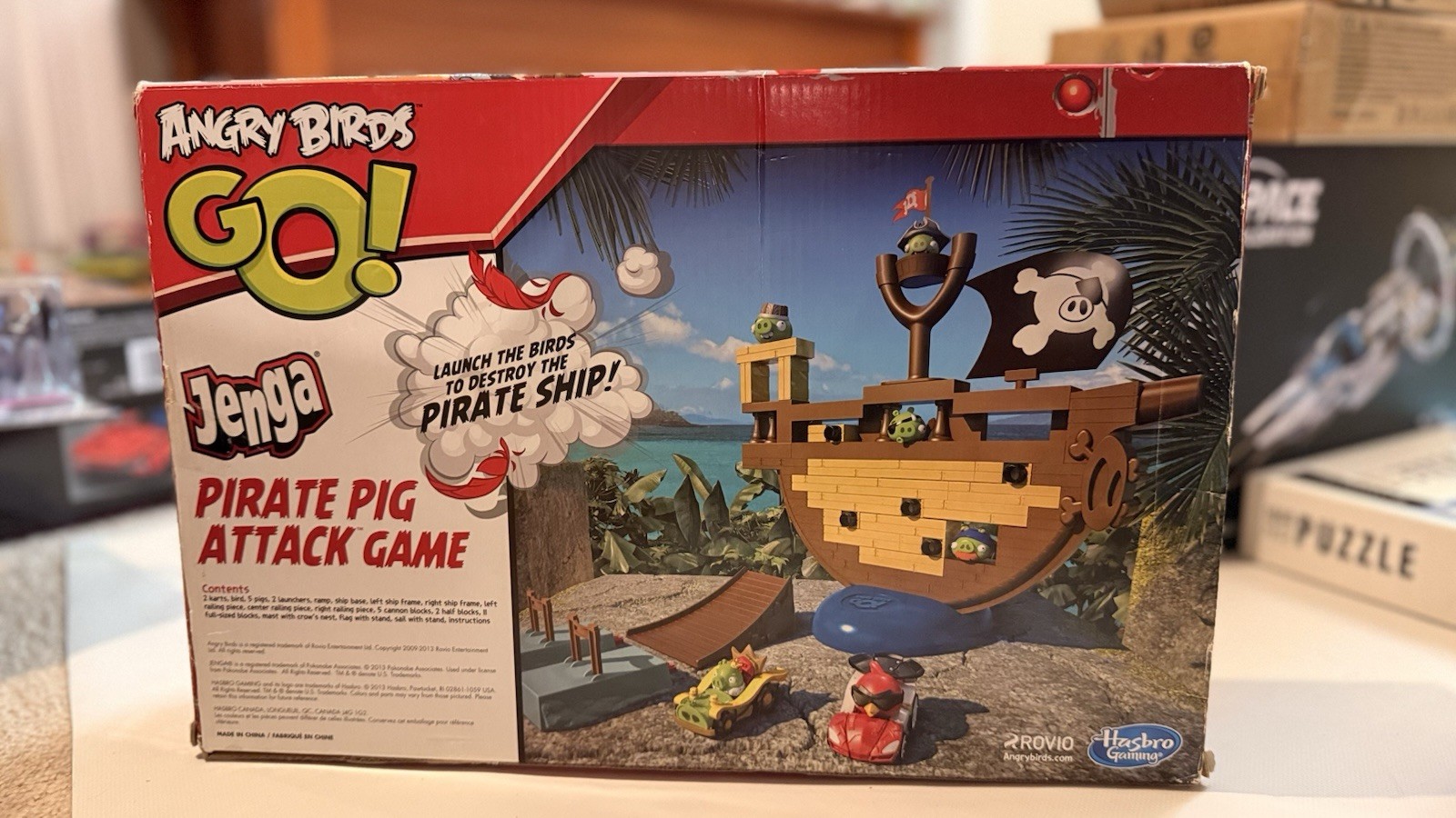 Angry Birds Go Jenga Pirate Pig Attack Game INCOMPLETE Hasbro Gaming 2013 Rovio