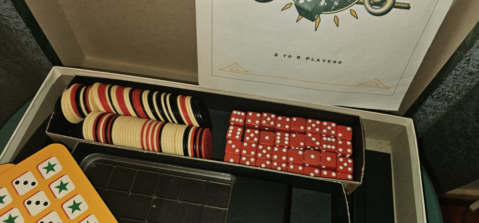 Sharp Shooters Board Game Milton Bradley 1994 Complete Dice Poker Chips Cards