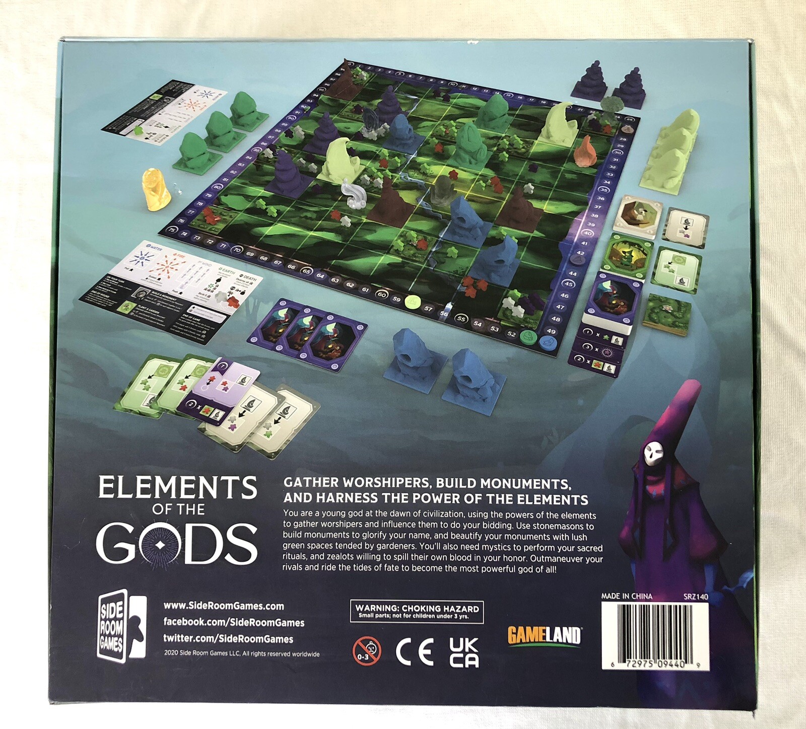 Elements Of The Gods Boardgame By Side Room Games NEW (open) Cards In Shrink