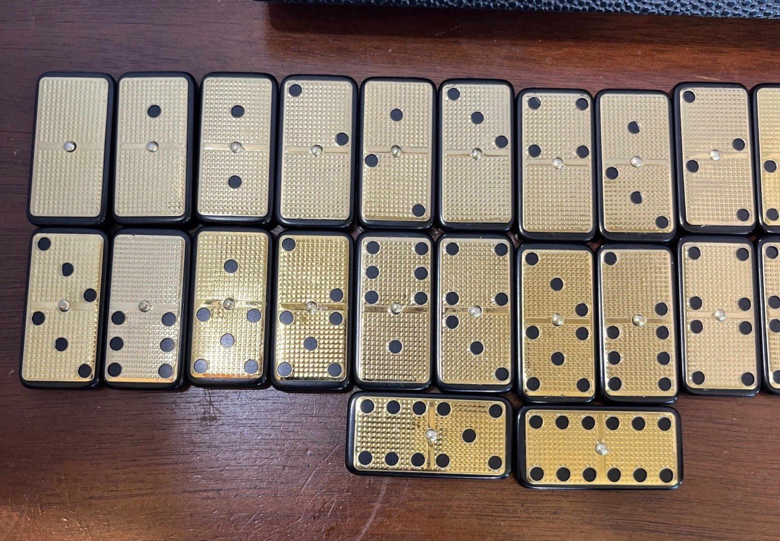 Bucher & Rossini Metal Surface Dominoes Set Double – Classic 28 Pieces. “J1”