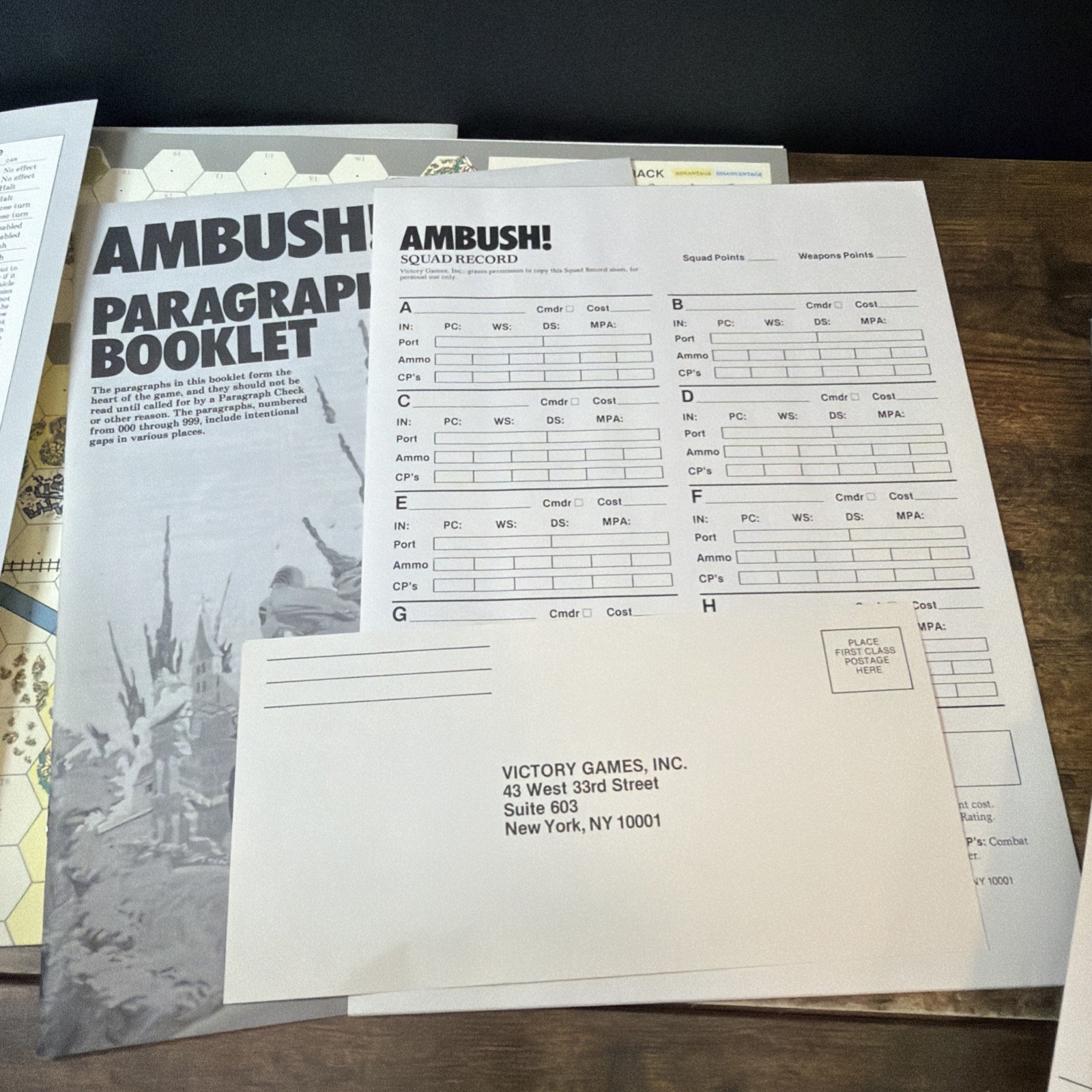 Victory Games Ambush! Solitaire WWII France 1944 War Board Game Complete CIB