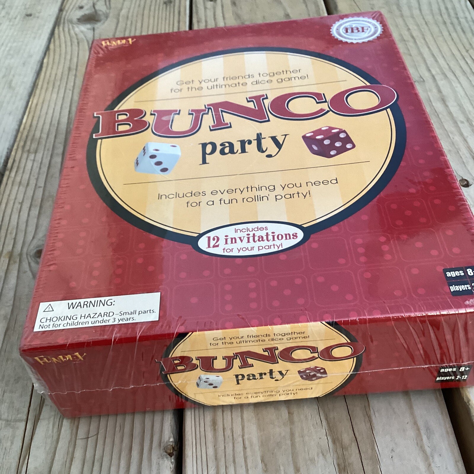 Fundex Bunco Party Dice Board Game Bell Invitations 2 to 12 Players New