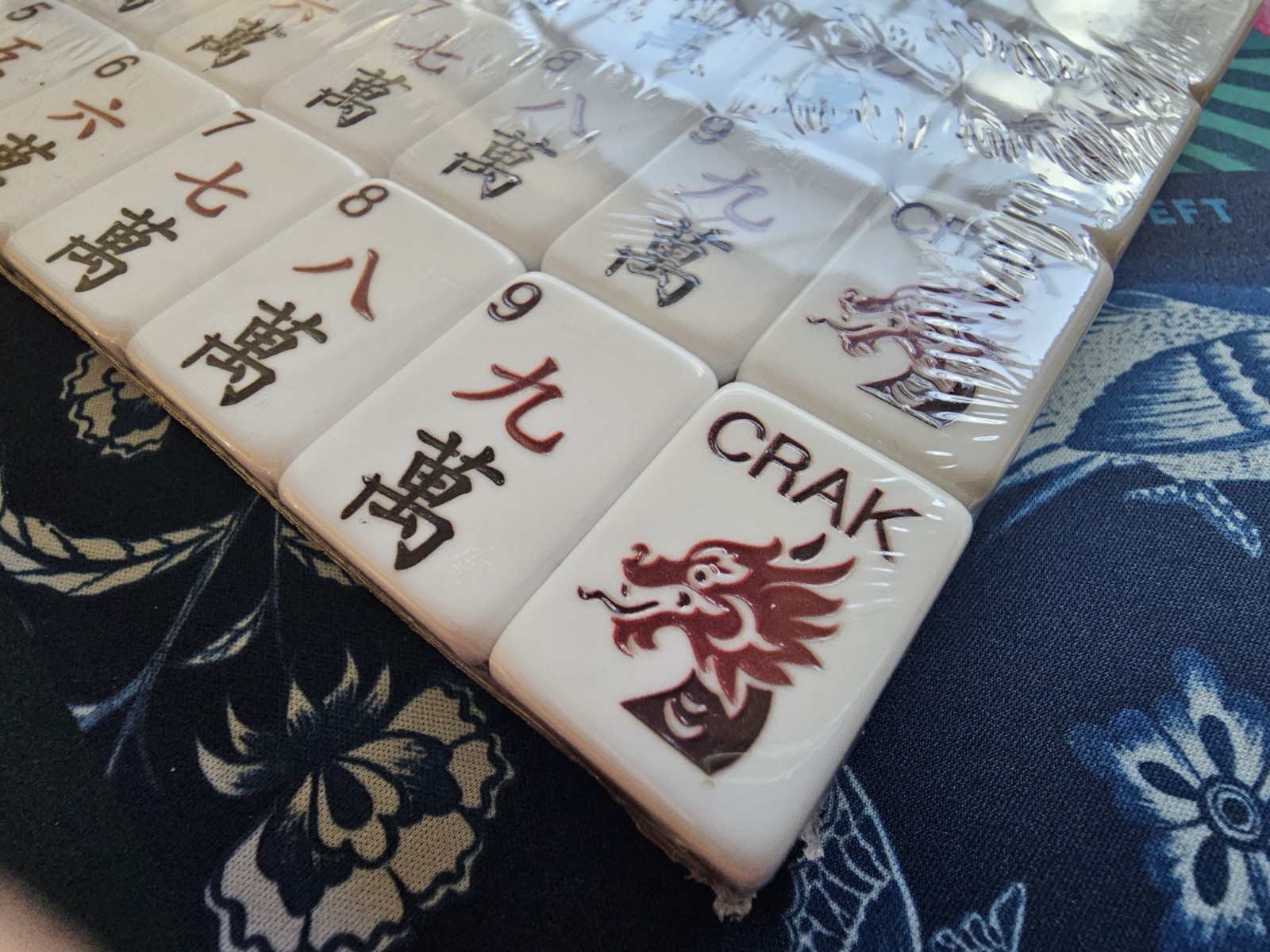 Lyla Inspired Navy Backed 4 Layer Engraved American Mahjong Set, 160 Tiles