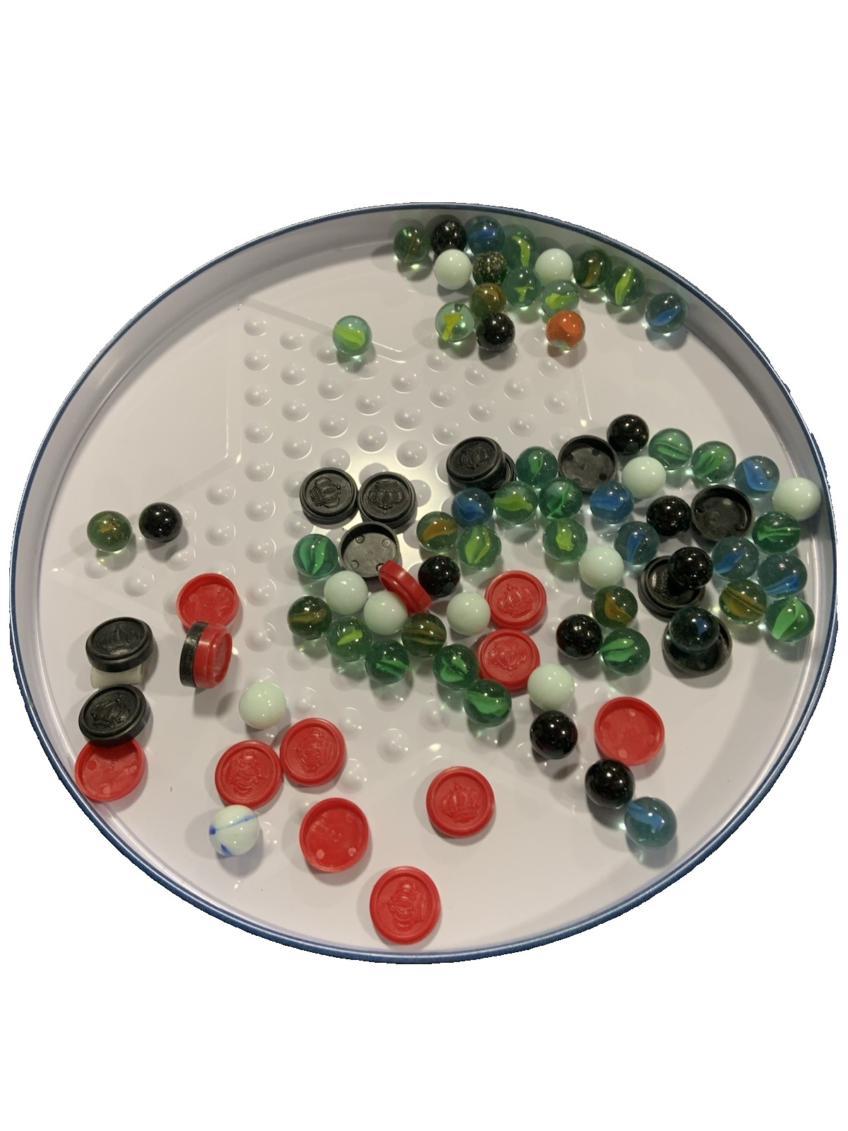 CHINESE CHECKERS – TRADITIONAL CHECKERS – METAL CONTAINER