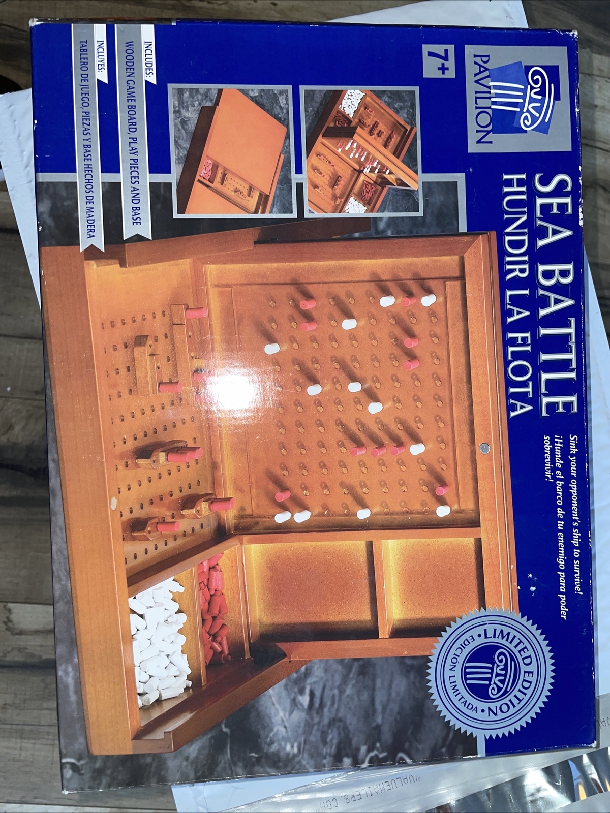 Pavilion Wood Board Game Sea Battle Hundir La Flota Limited Edition Battleship