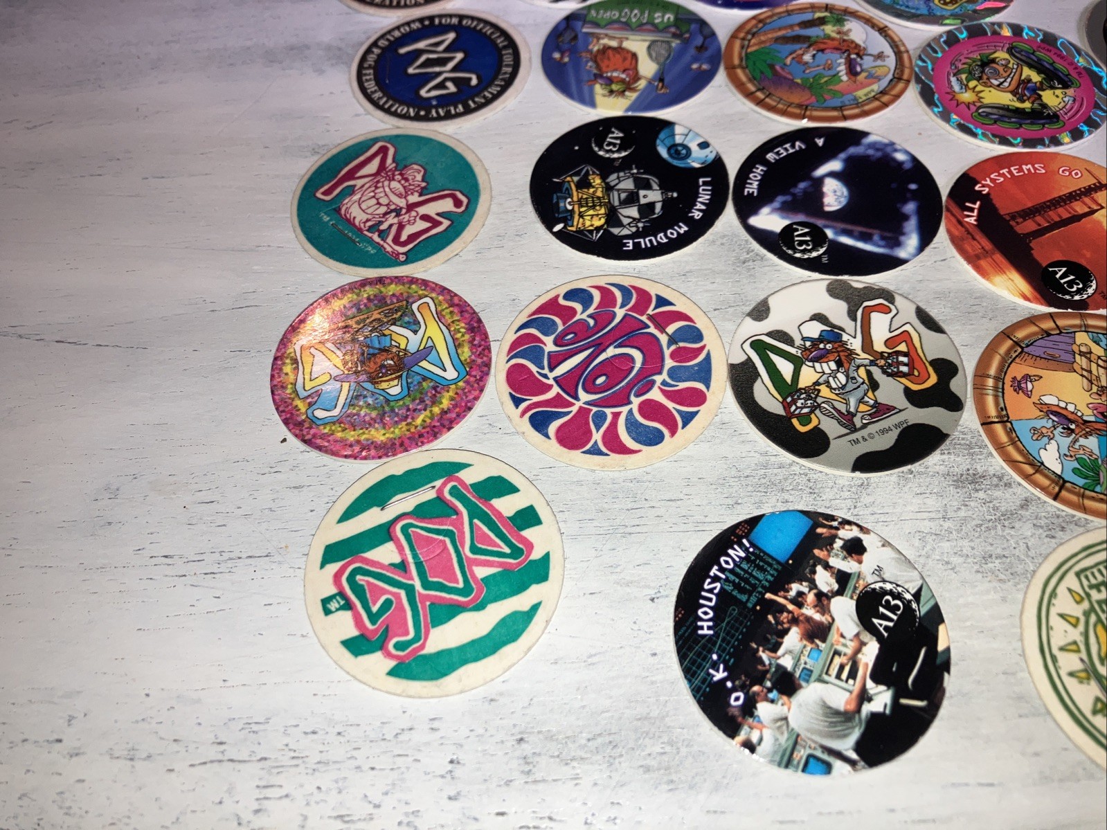 Lot of 34 Pogs from 1994/95 The World Pog Federation Authentic POG Brand WPF