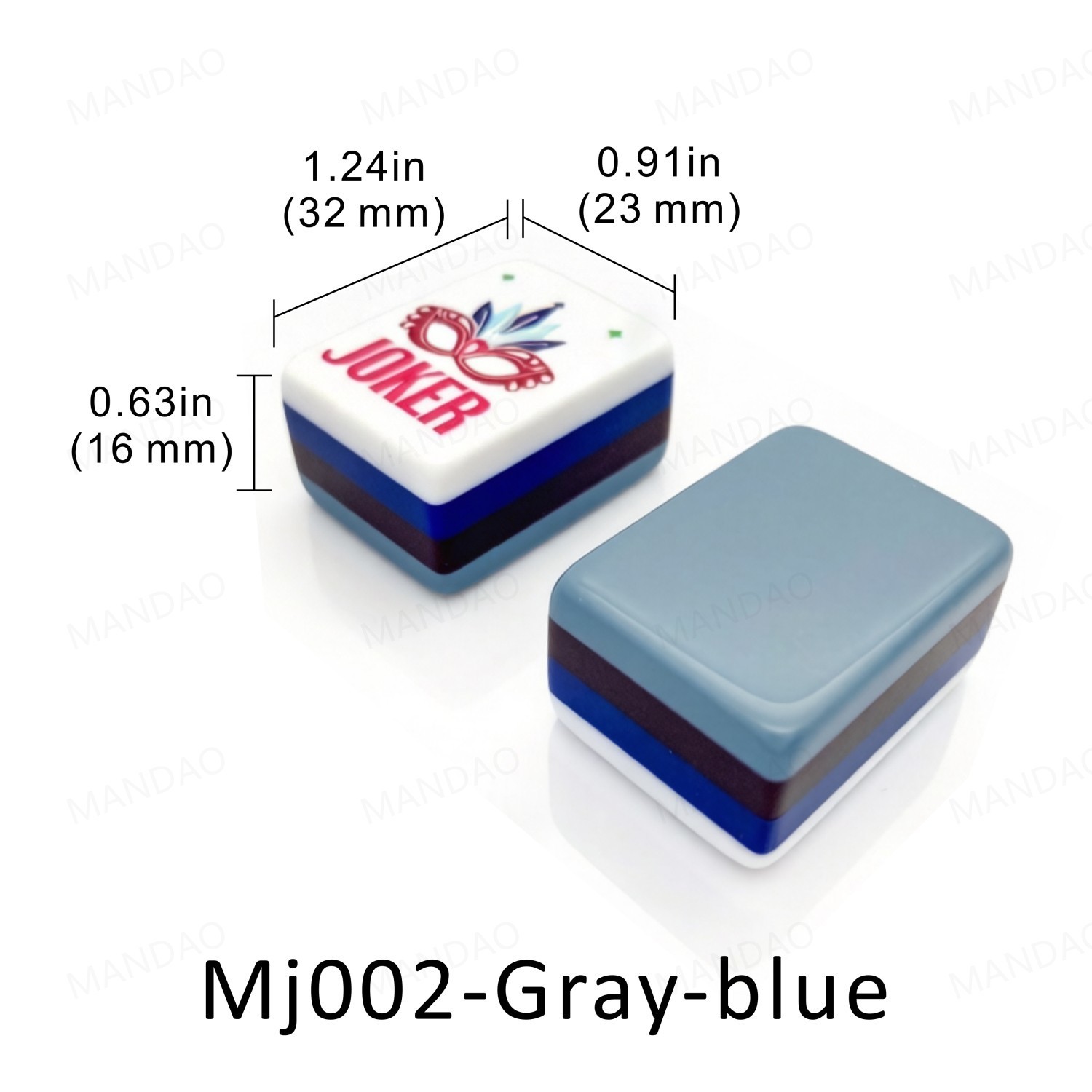NEW! Vibrant Layered Mahjong Tiles – Full American Set 160Tiles – Gray-blue