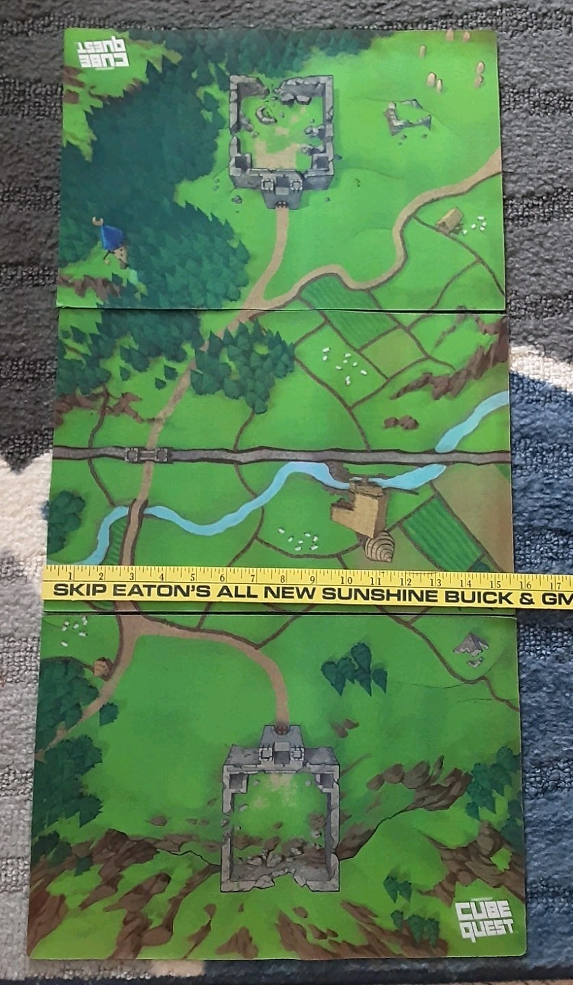Cube Quest Board Game 3 Mats Replacement Parts