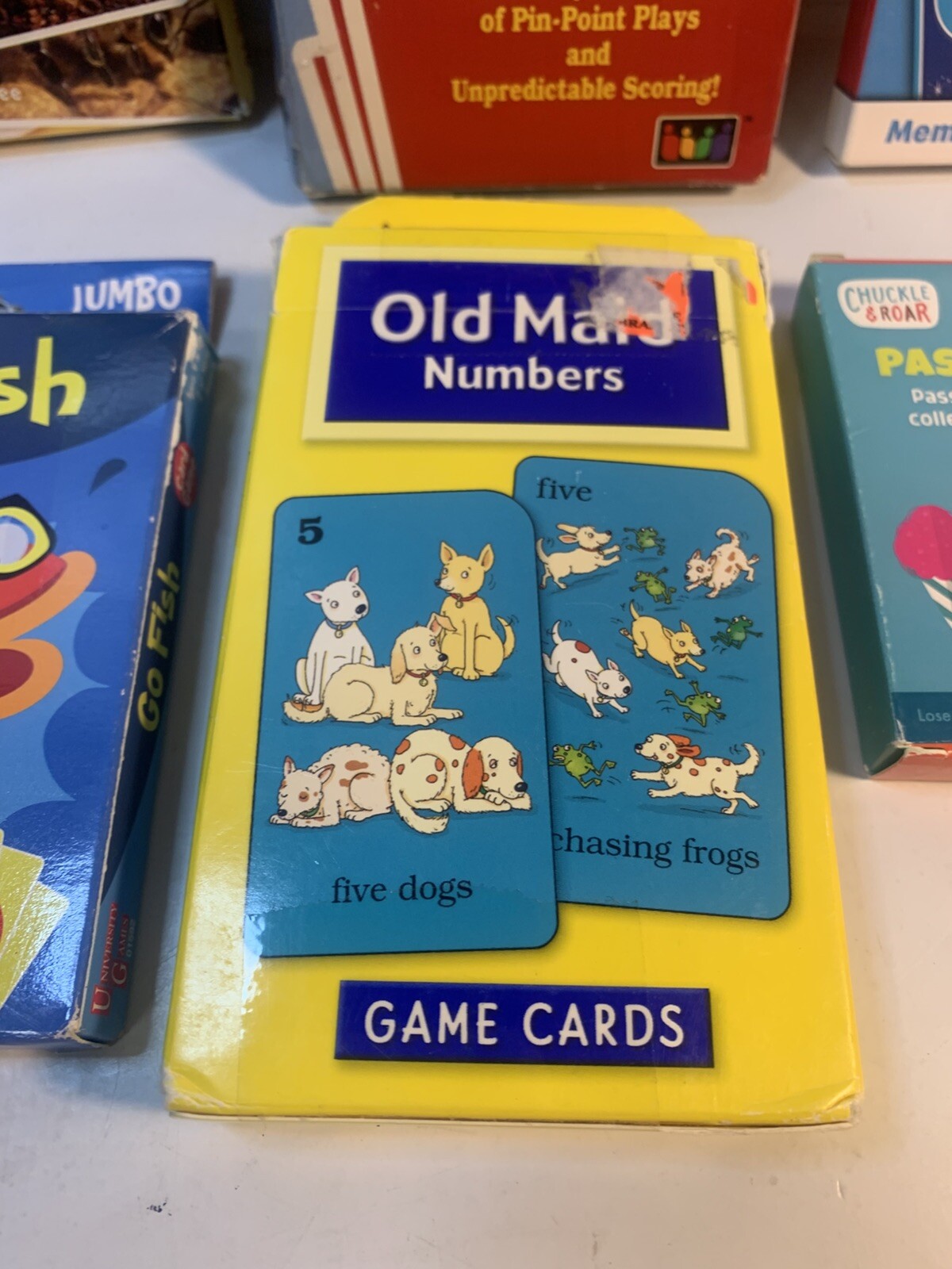 6 Assorted Kids Card Games FLASH CARDS Disney Old Maid Go Fish Vantage Insects